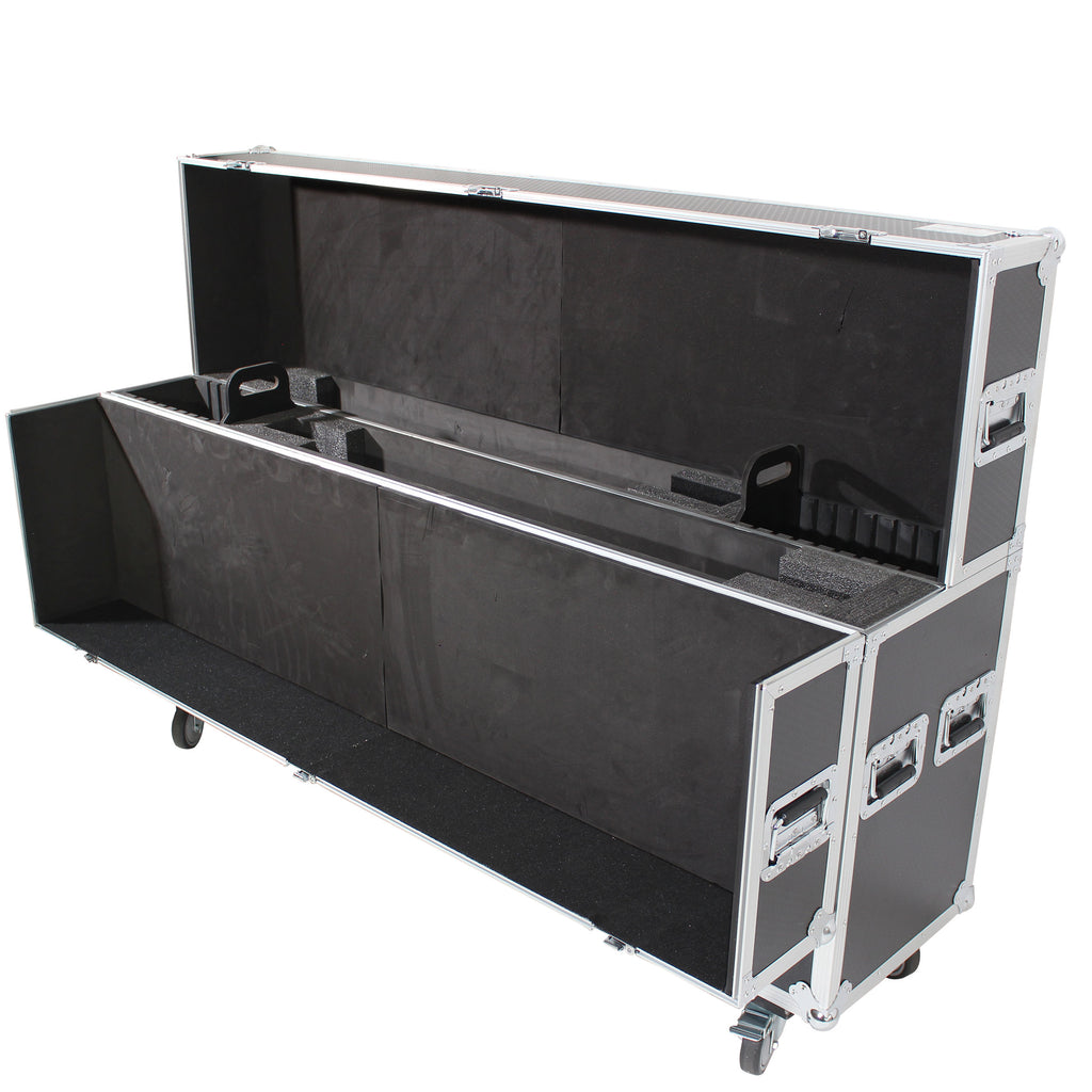 Universal Case for Flat Panel Monitor LED-LCD-Plasma TV Dual  55" to 70" Adjustable Flight Case W-4 Inch Casters