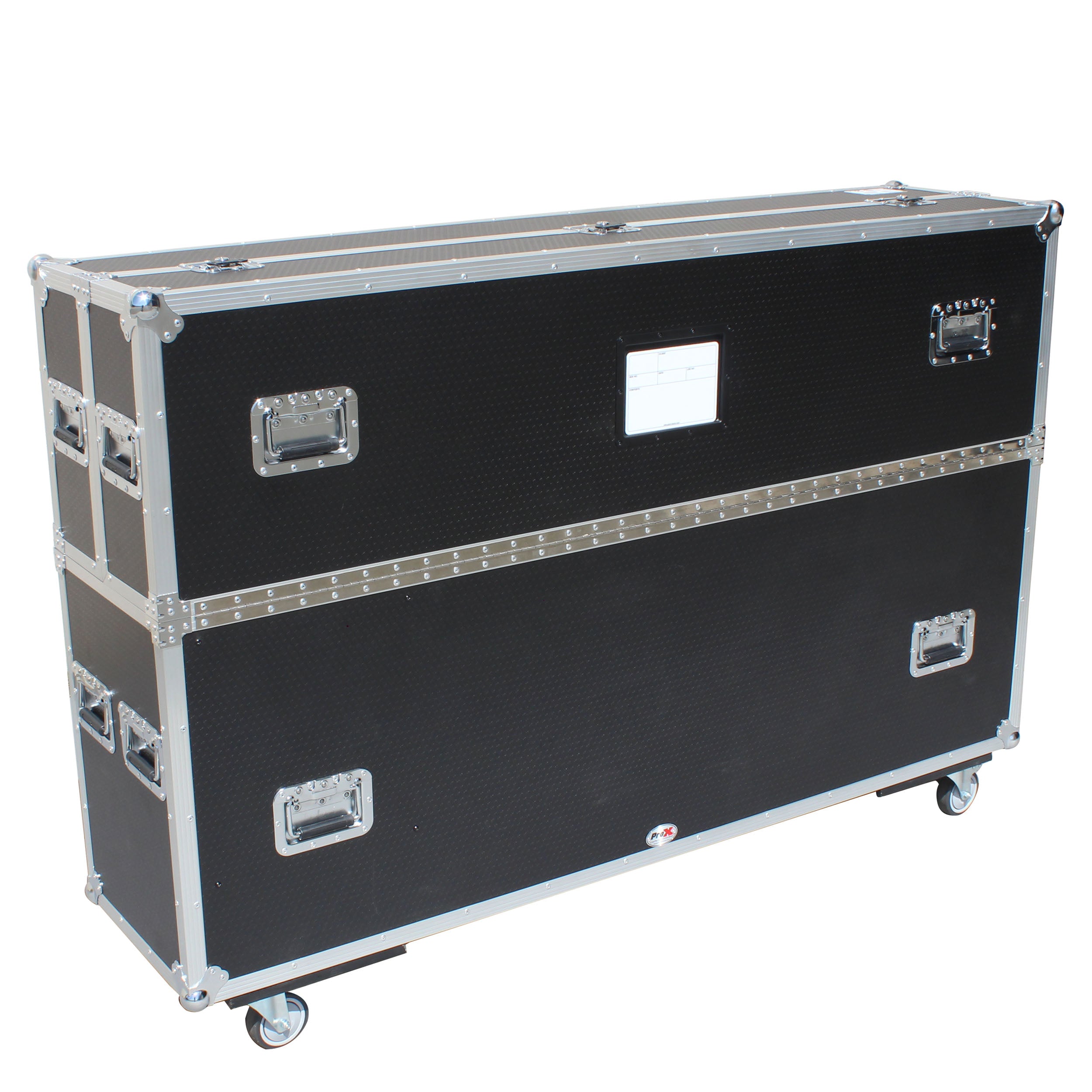 Universal Case for Flat Panel Monitor LED-LCD-Plasma TV Dual  55" to 70" Adjustable Flight Case W-4 Inch Casters