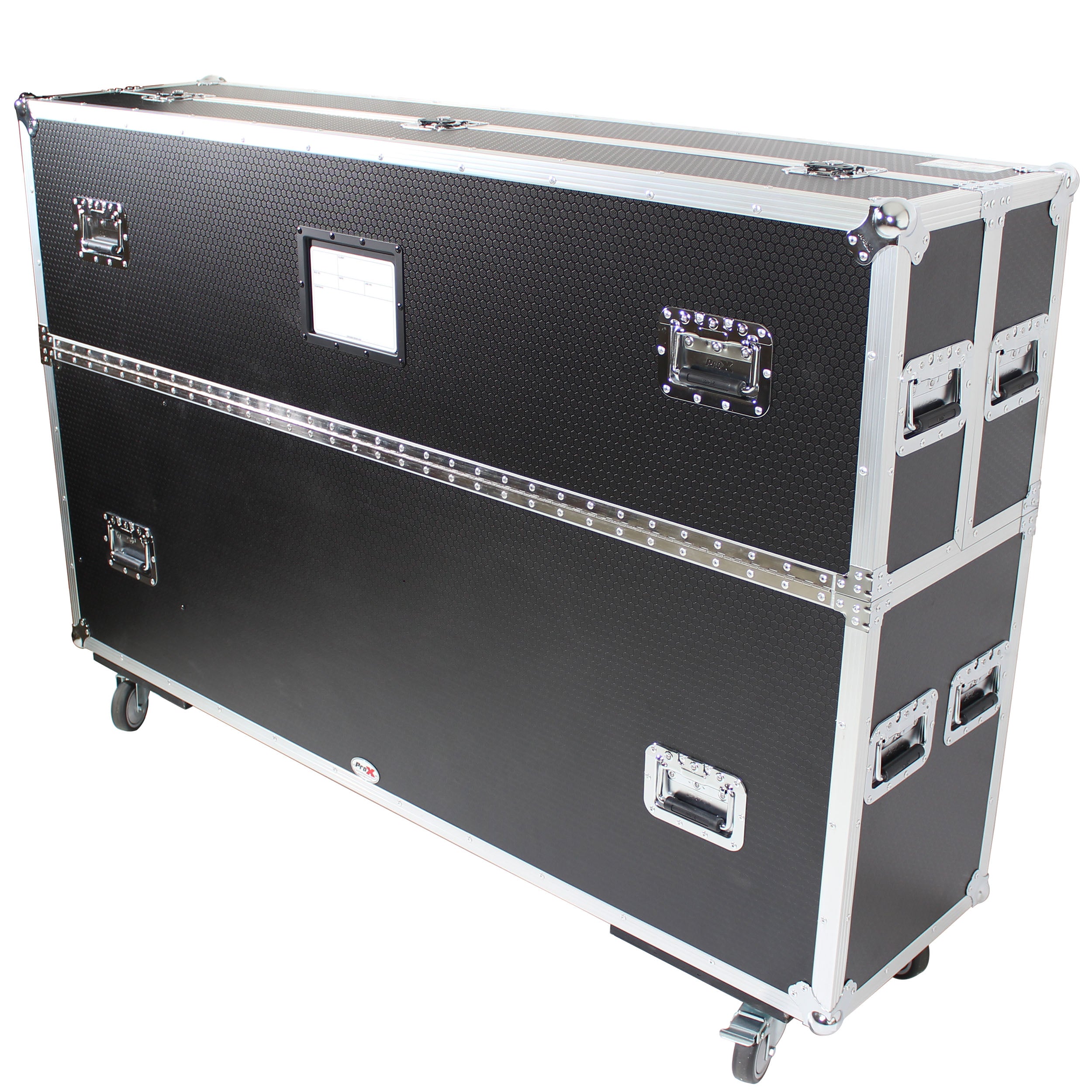 Universal Case for Flat Panel Monitor LED-LCD-Plasma TV Dual  55" to 70" Adjustable Flight Case W-4 Inch Casters