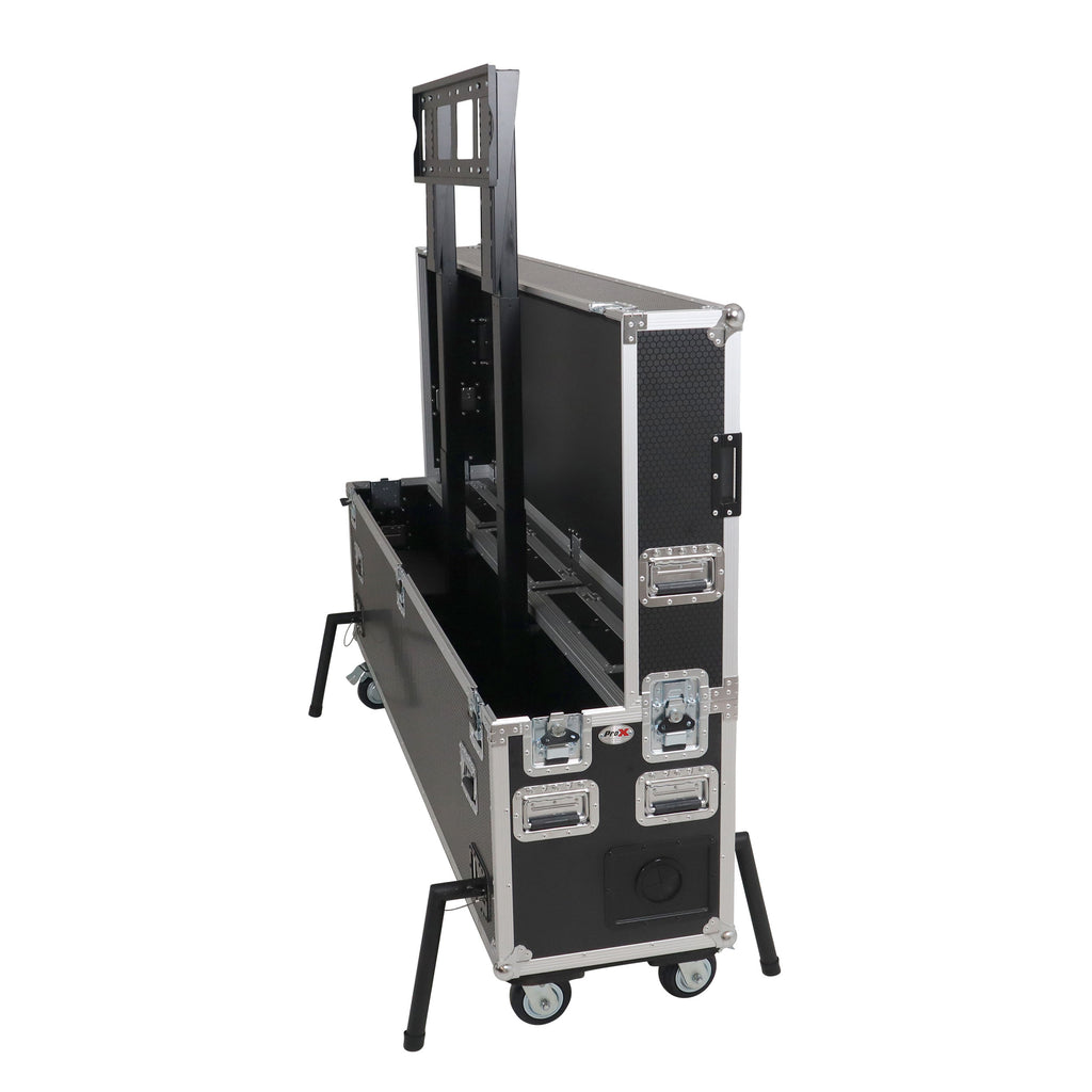 Motorized Universal Case For Flat Panel Monitor LED LCD TV Dual 80" to 90" Flight Case W 4" Casters