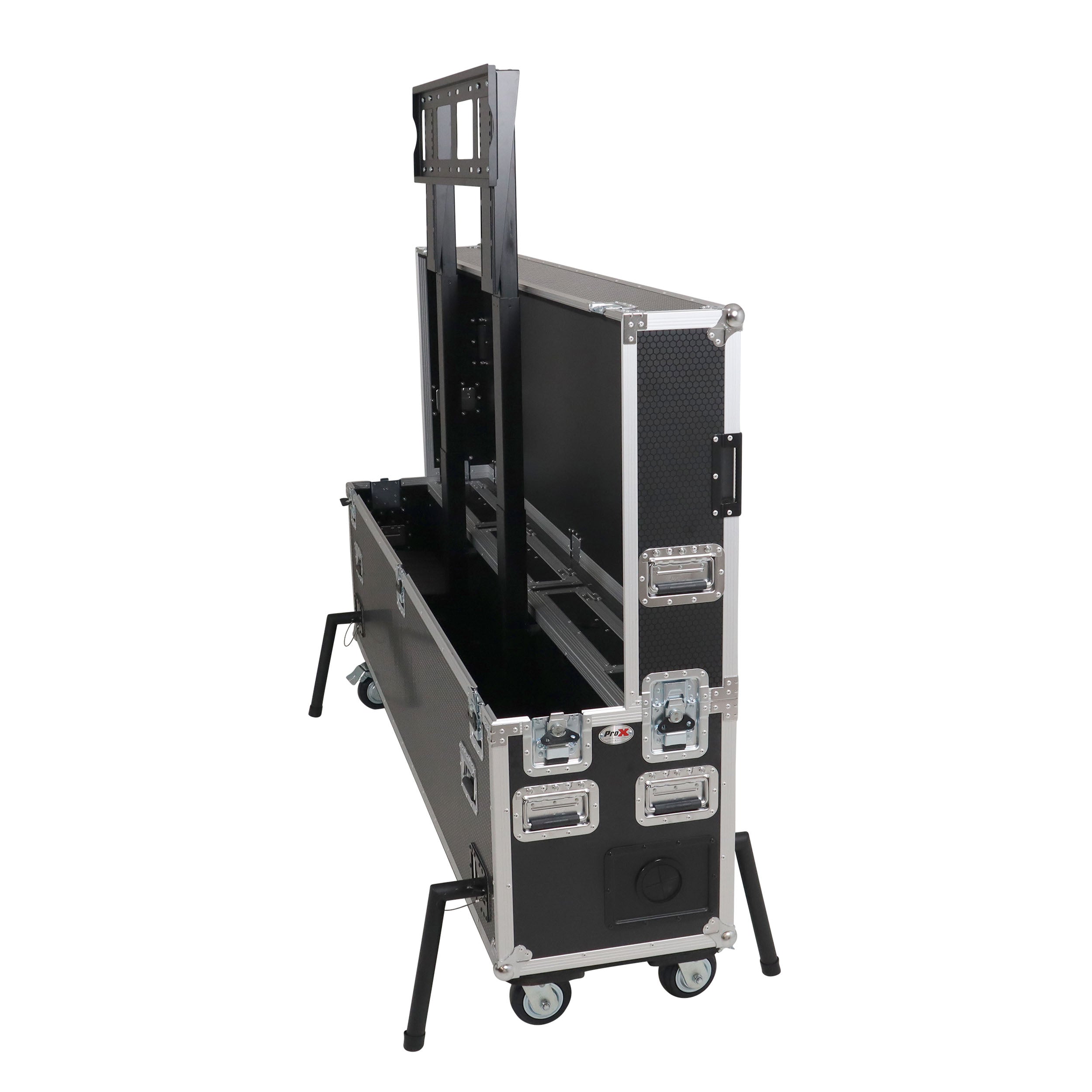 Motorized Universal Case For Flat Panel Monitor LED LCD TV Dual 80" to 90" Flight Case W 4" Casters
