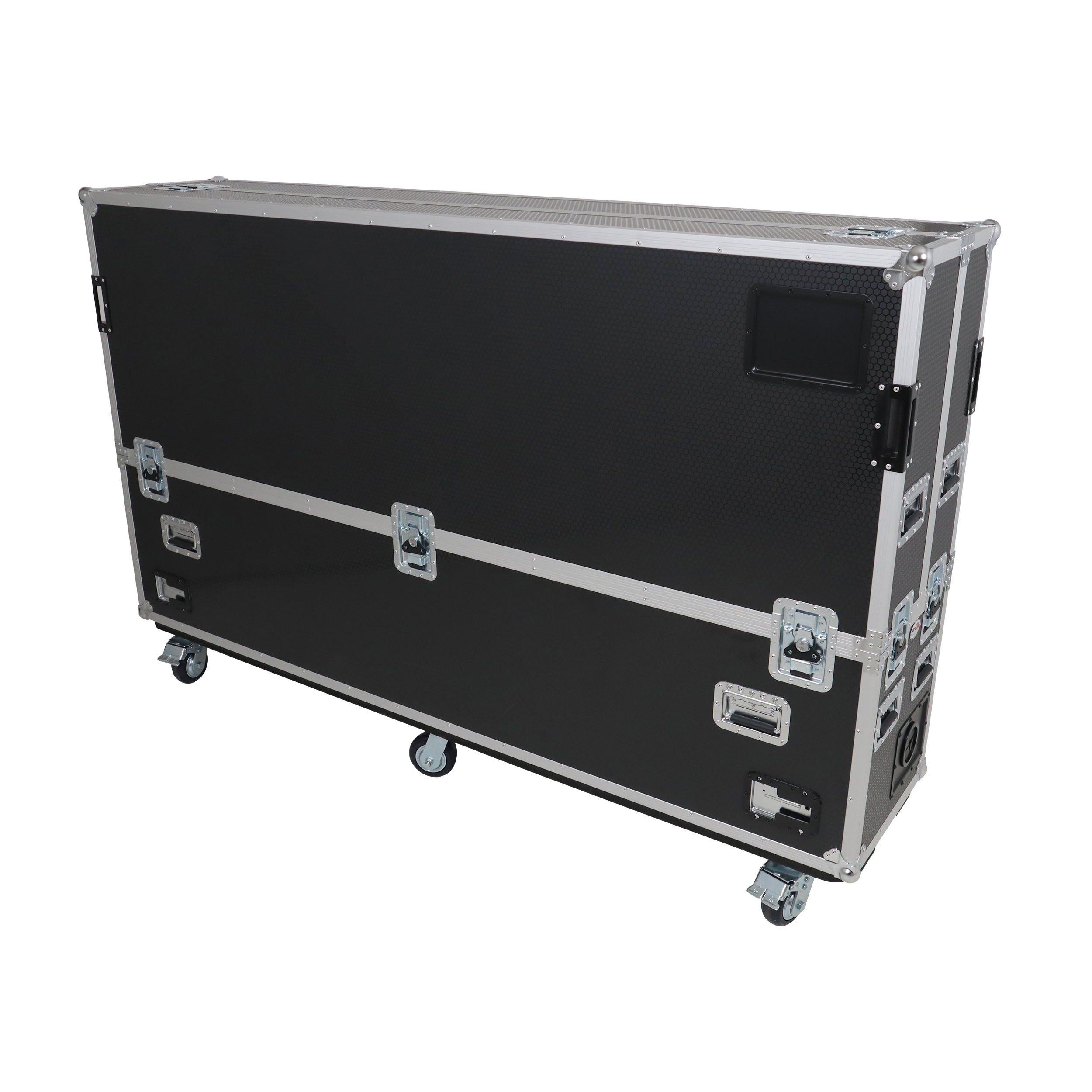 Motorized Universal Case For Flat Panel Monitor LED LCD TV Dual 80" to 90" Flight Case W 4" Casters