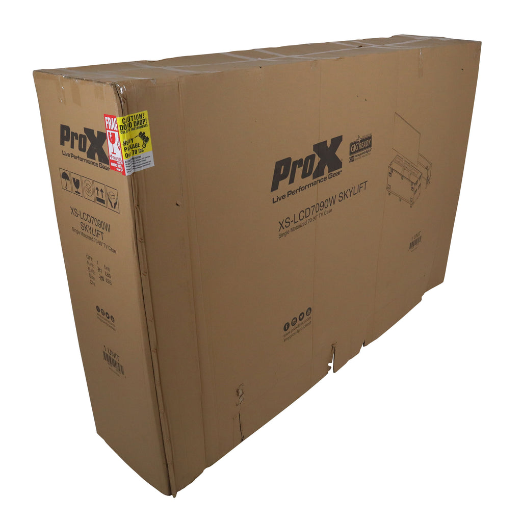 Motorized Universal Case For Flat Panel Monitor LED LCD TV Dual 80" to 90" Flight Case W 4" Casters