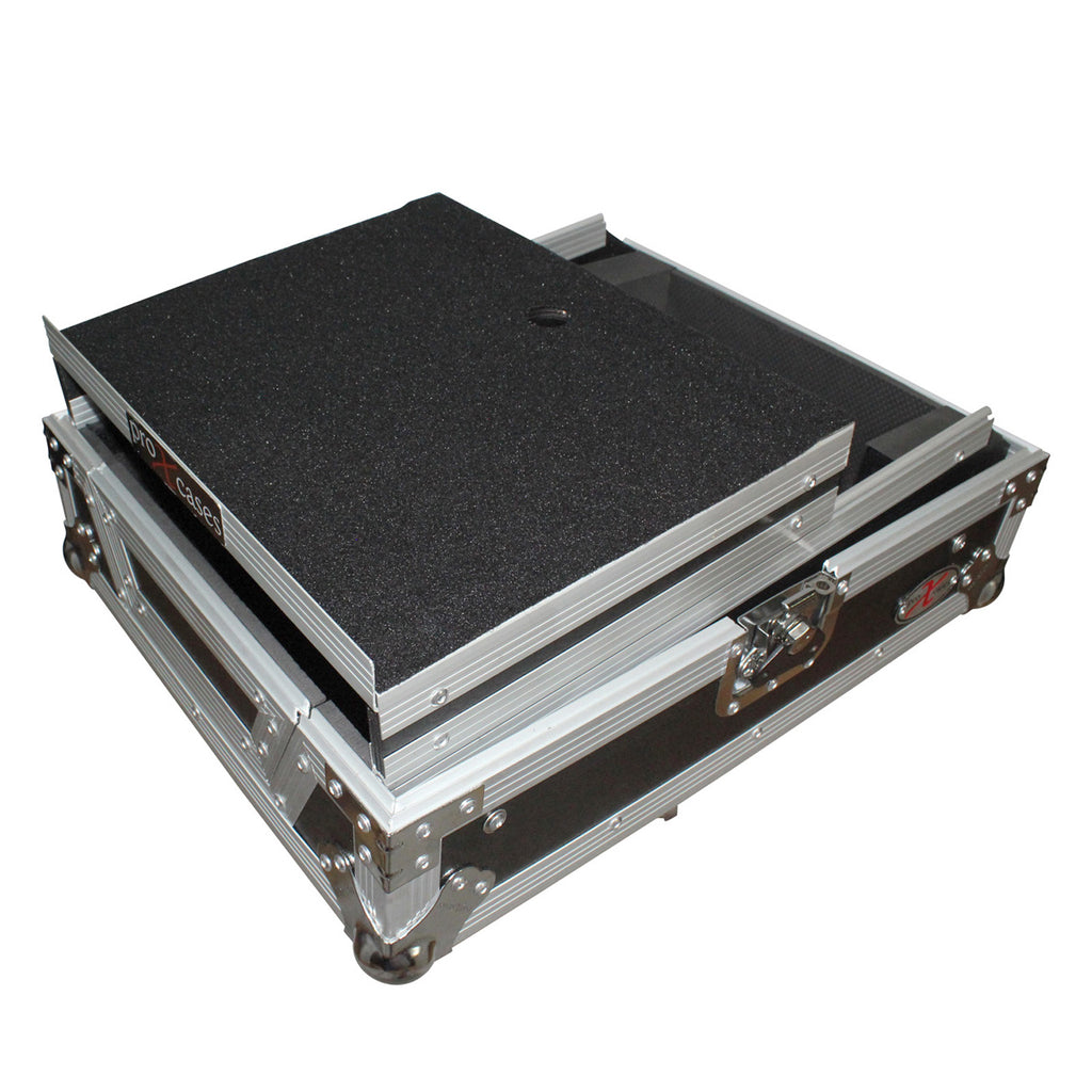 Mixer ATA Flight Hard Case for Large Format 12" Universal DJ Mixer with Laptop Shelf
