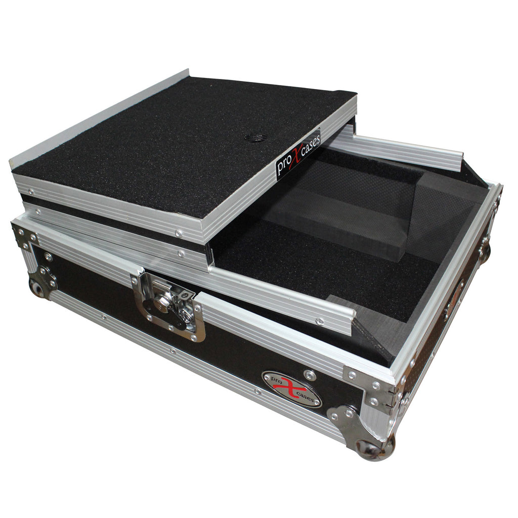 Mixer ATA Flight Hard Case for Large Format 12" Universal DJ Mixer with Laptop Shelf
