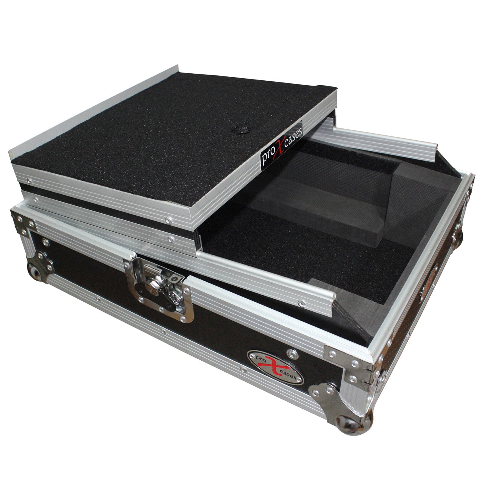 Mixer ATA Flight Hard Case for Large Format 12" Universal DJ Mixer with Laptop Shelf