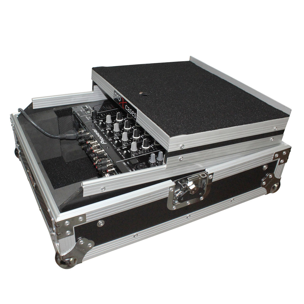 Mixer ATA Flight Hard Case for Large Format 12" Universal DJ Mixer with Laptop Shelf