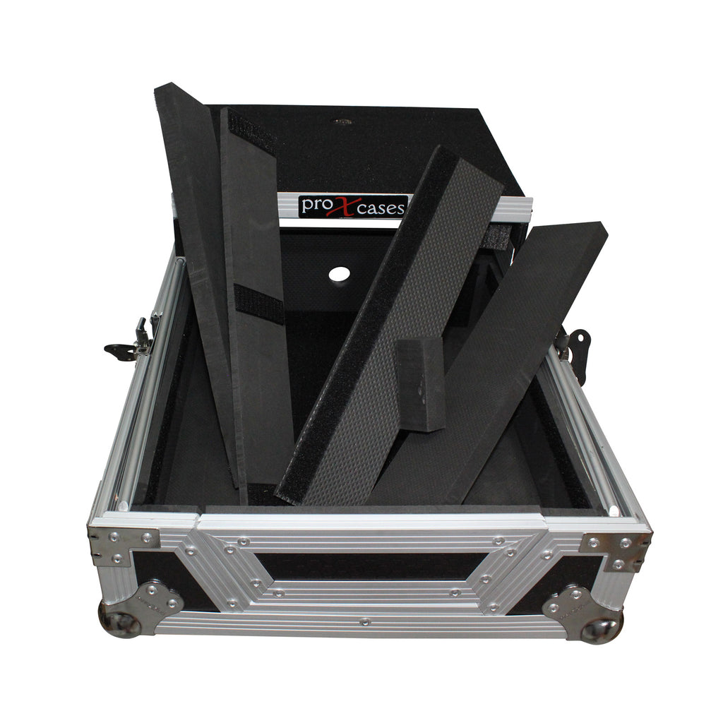 Mixer ATA Flight Hard Case for Large Format 12" Universal DJ Mixer with Laptop Shelf