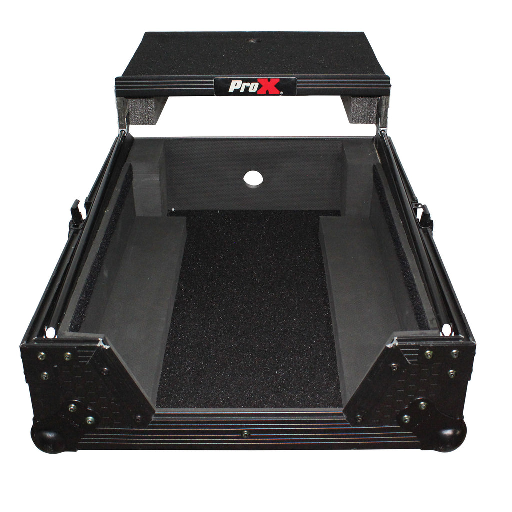 Mixer ATA Flight Hard Case for Large Format 12" Universal DJ Mixer with Laptop Shelf Black on Black