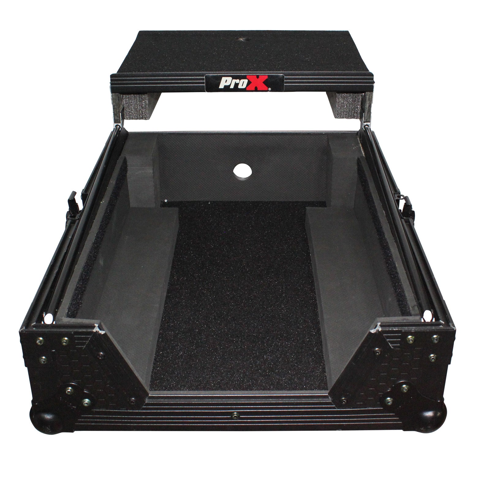 Mixer ATA Flight Hard Case for Large Format 12" Universal DJ Mixer with Laptop Shelf Black on Black