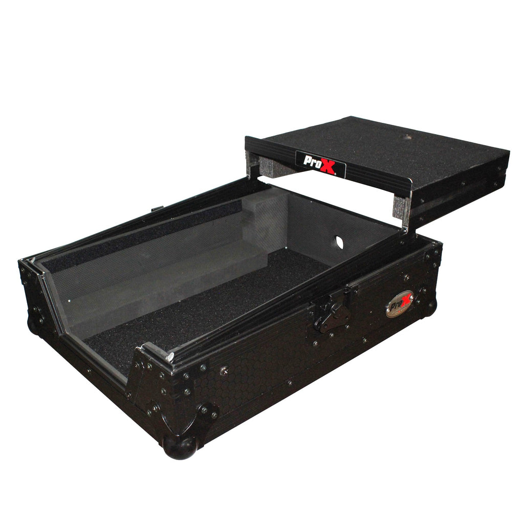 Flight Case for Pioneer DJM-S9 & DJM-S7 Mixer with Sliding Laptop Shelf | Black on Black