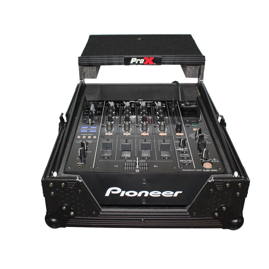 Mixer ATA Flight Hard Case for Large Format 12" Universal DJ Mixer with Laptop Shelf Black on Black
