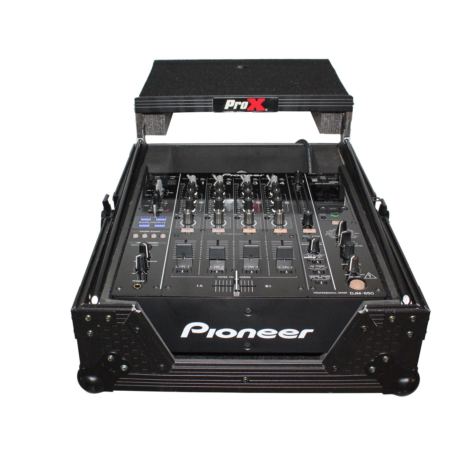 Mixer ATA Flight Hard Case for Large Format 12" Universal DJ Mixer with Laptop Shelf Black on Black