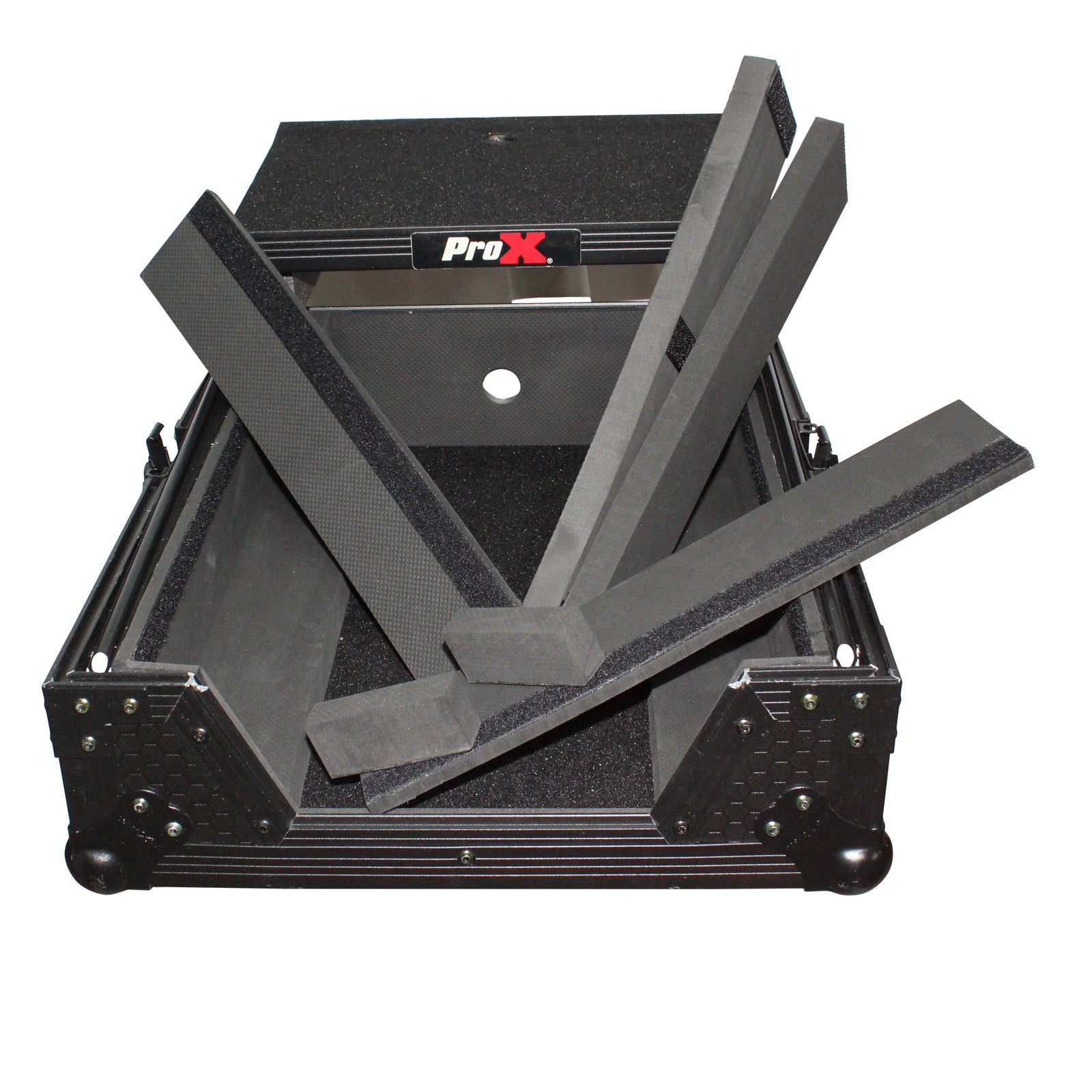 Mixer ATA Flight Hard Case for Large Format 12" Universal DJ Mixer with Laptop Shelf Black on Black