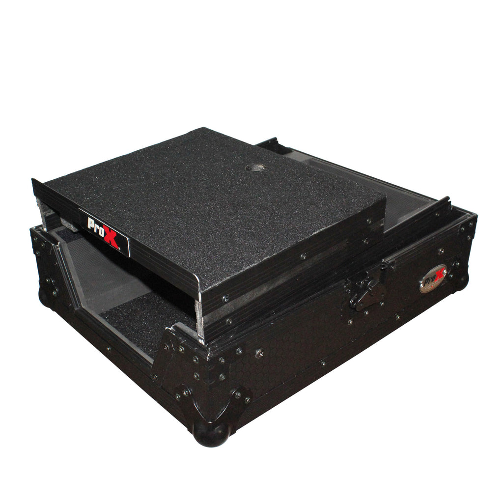 Flight Case for Pioneer DJM-S9 & DJM-S7 Mixer with Sliding Laptop Shelf | Black on Black