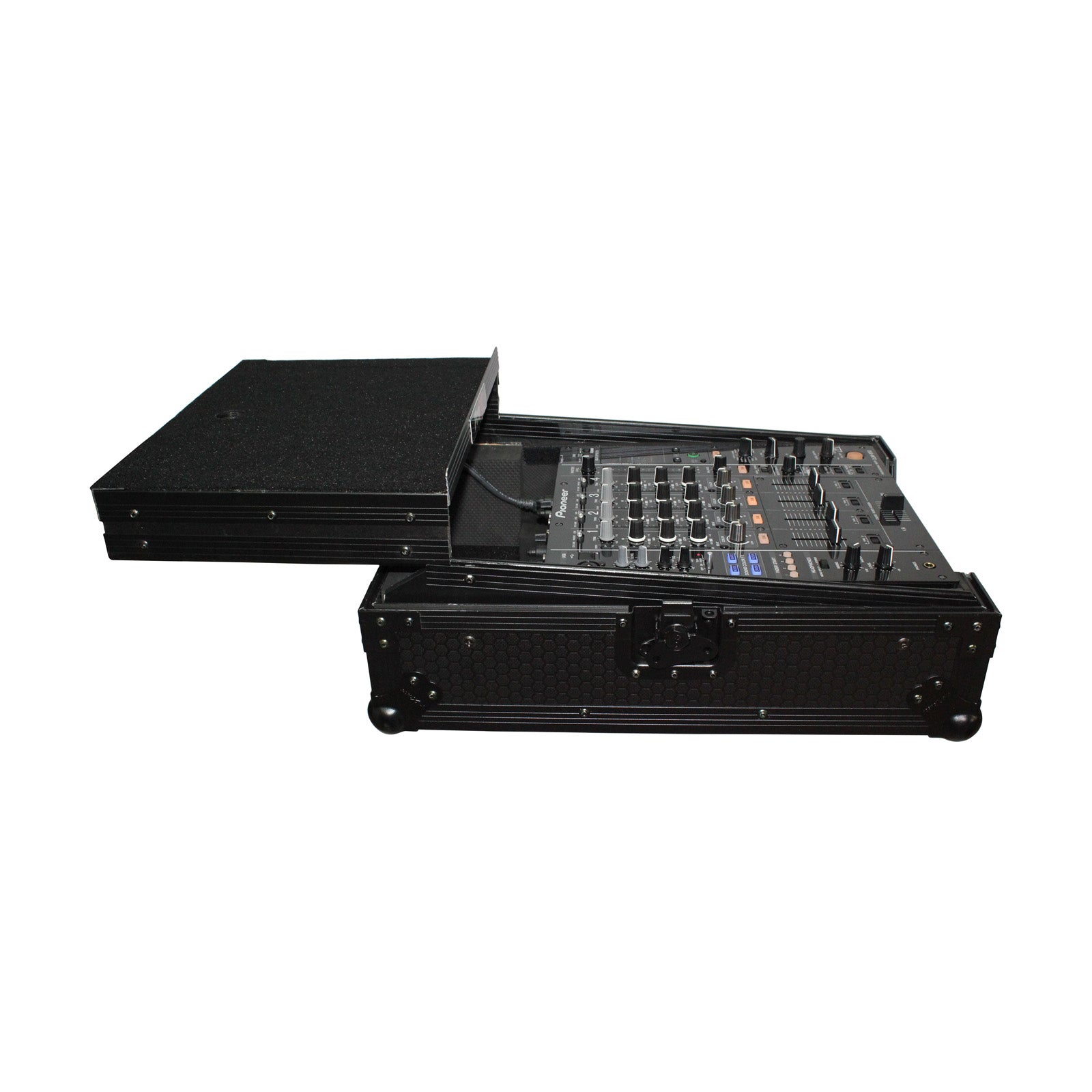Mixer ATA Flight Hard Case for Large Format 12" Universal DJ Mixer with Laptop Shelf Black on Black