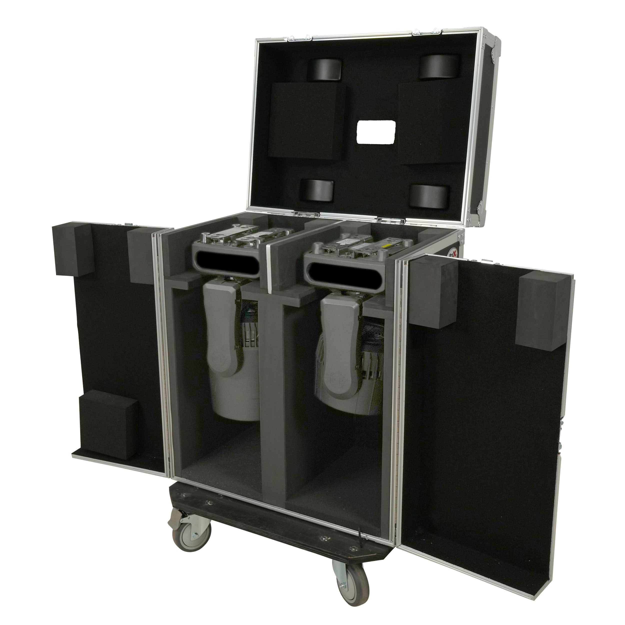 Moving Head Lighting Road Case for 2x Wash Moving Heads with 3 Doors