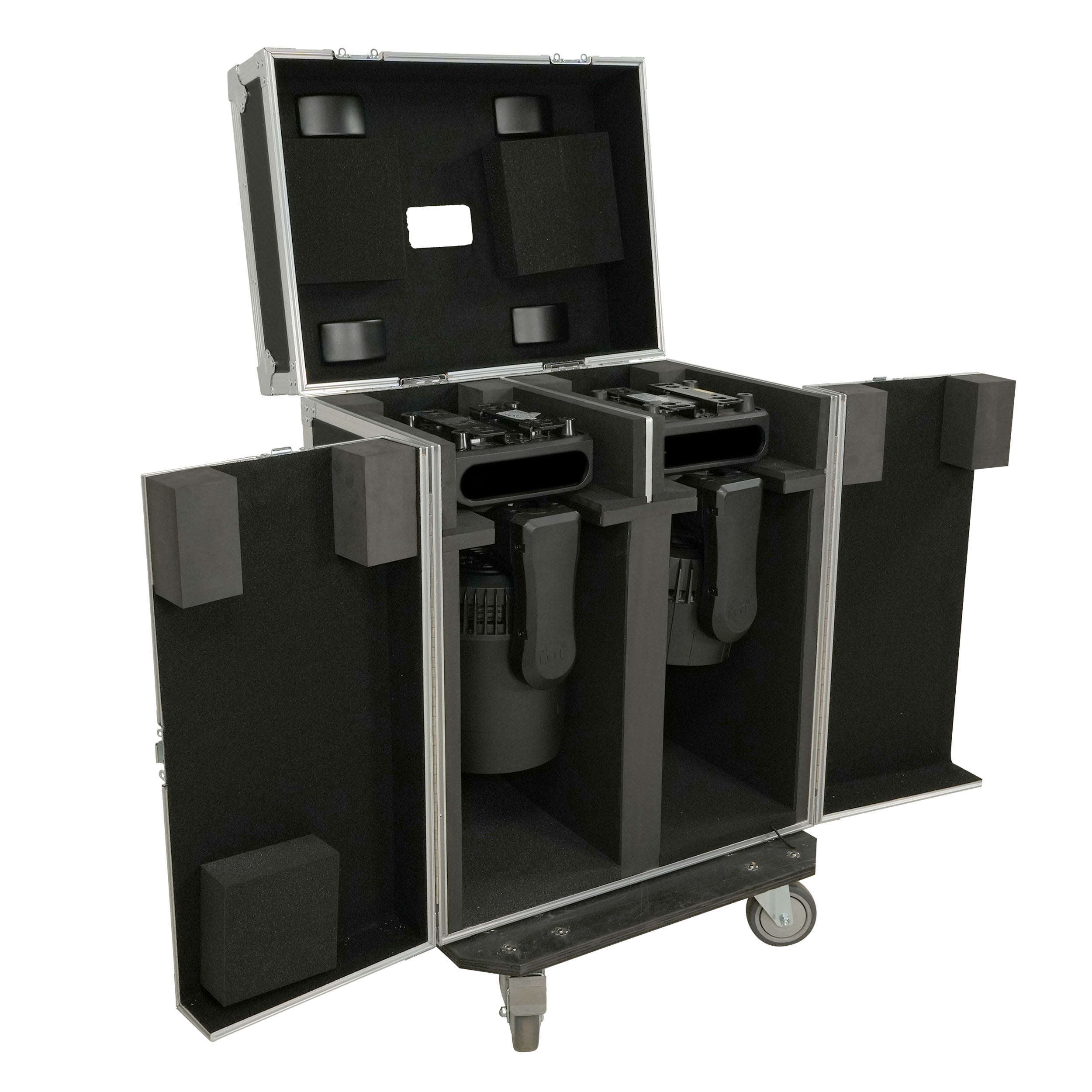 Moving Head Lighting Road Case for 2x Wash Moving Heads with 3 Doors