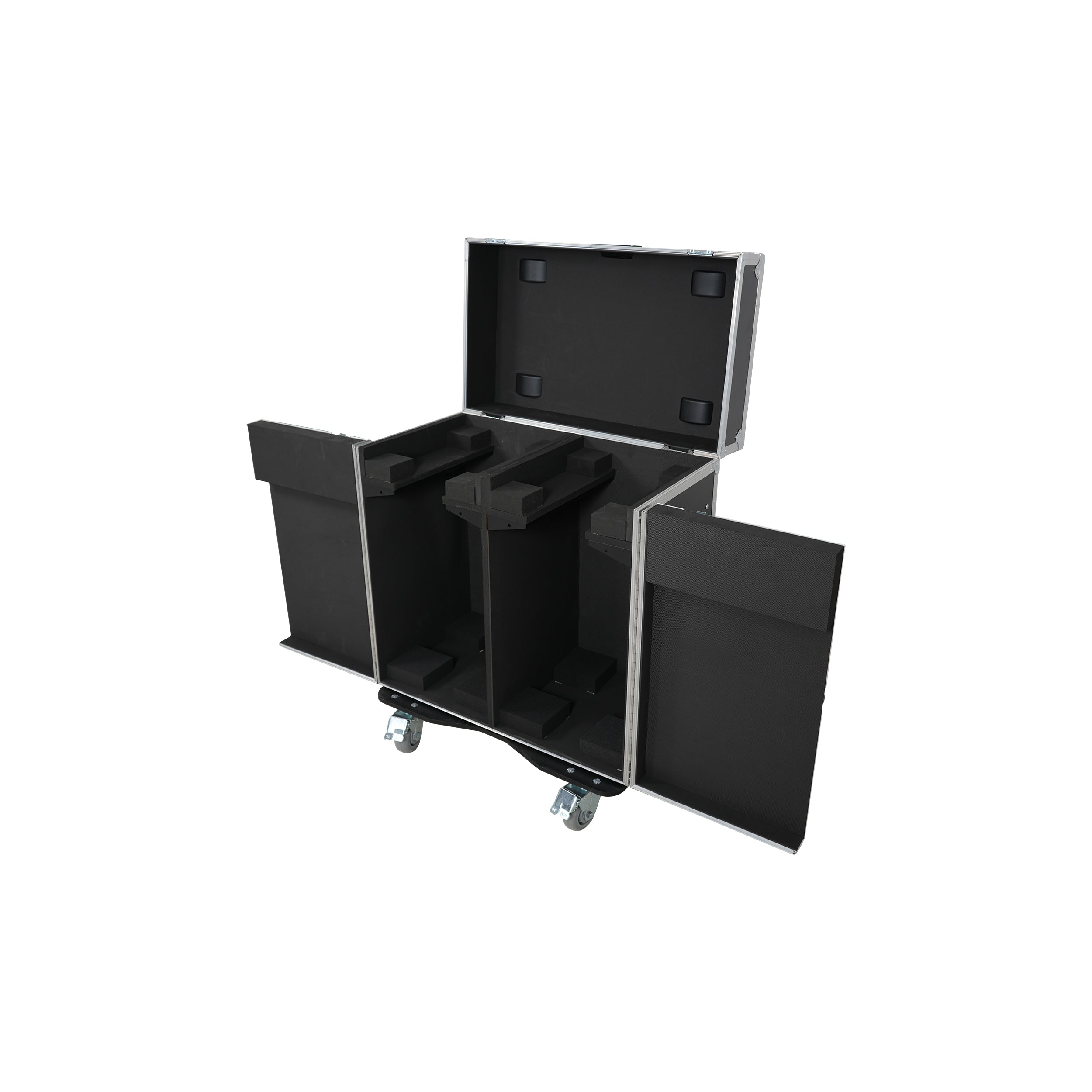 ATA Flight Style Road Case for 2 Large Moving Head Lighting Fixtures with 4x 4 inch Casters
