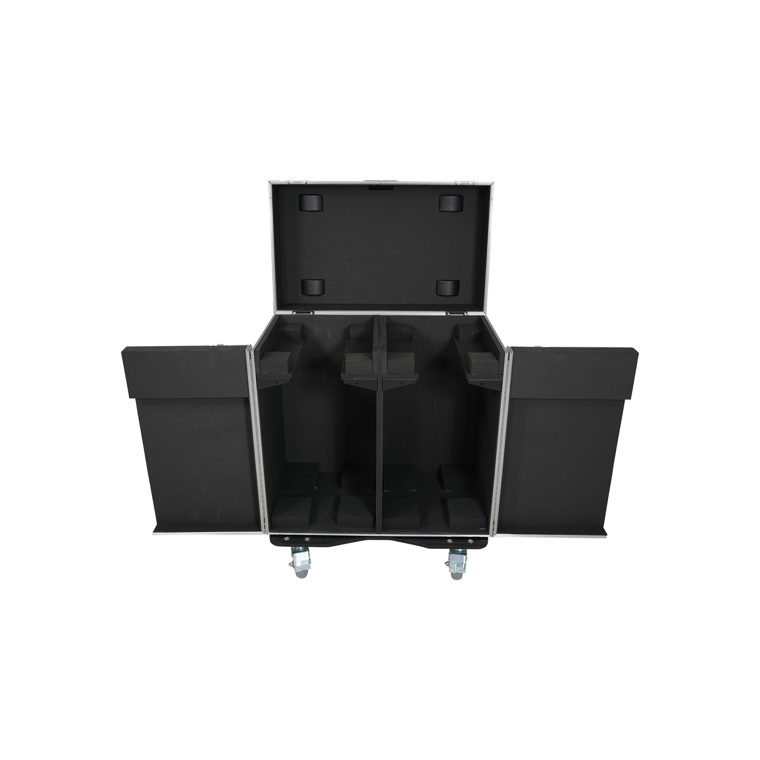 ATA Flight Style Road Case for 2 Large Moving Head Lighting Fixtures with 4x 4 inch Casters