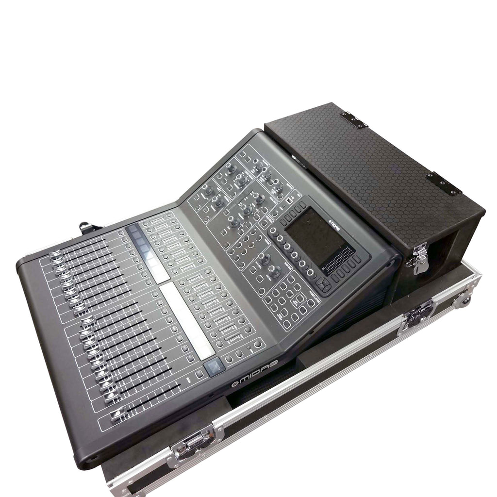 ATA Digital Audio Mixer Flight Case for Midas M32R Console with Doghouse Compartment and Caster Wheels