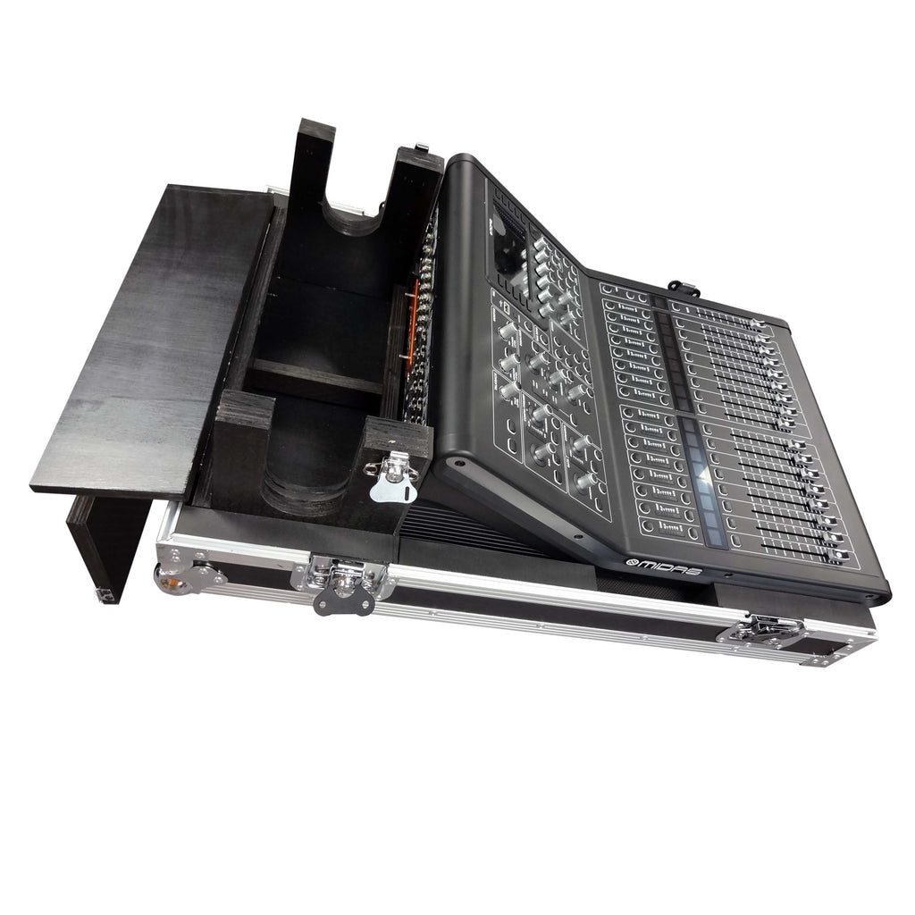 ATA Digital Audio Mixer Flight Case for Midas M32R Console with Doghouse Compartment and Caster Wheels