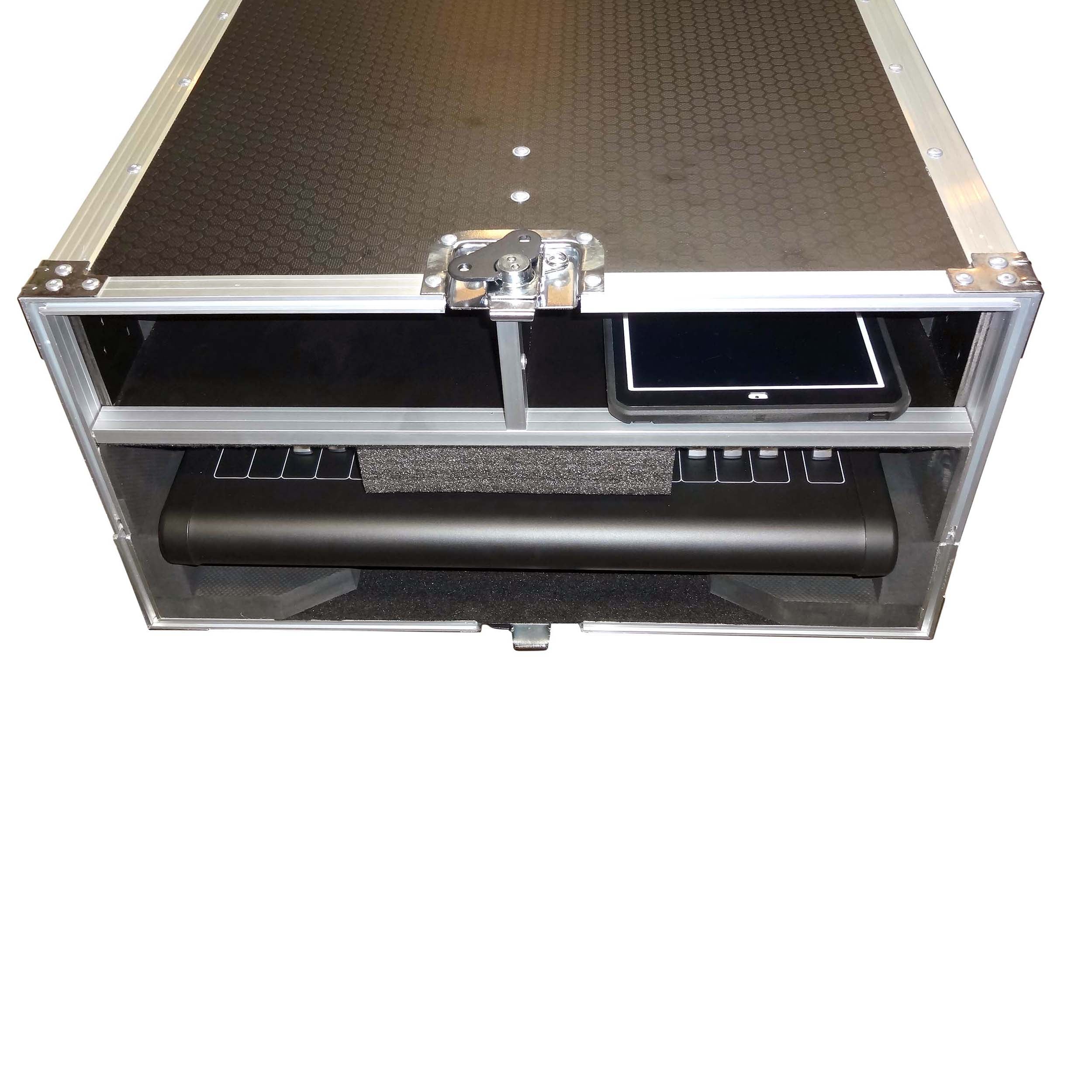 ATA Digital Audio Mixer Flight Case for Midas M32R Console with Doghouse Compartment and Caster Wheels