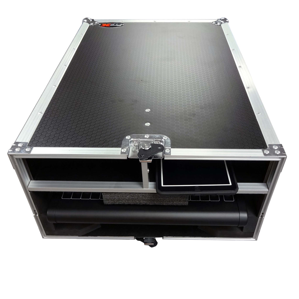 ATA Digital Audio Mixer Flight Case for Midas M32R Console with Doghouse Compartment and Caster Wheels