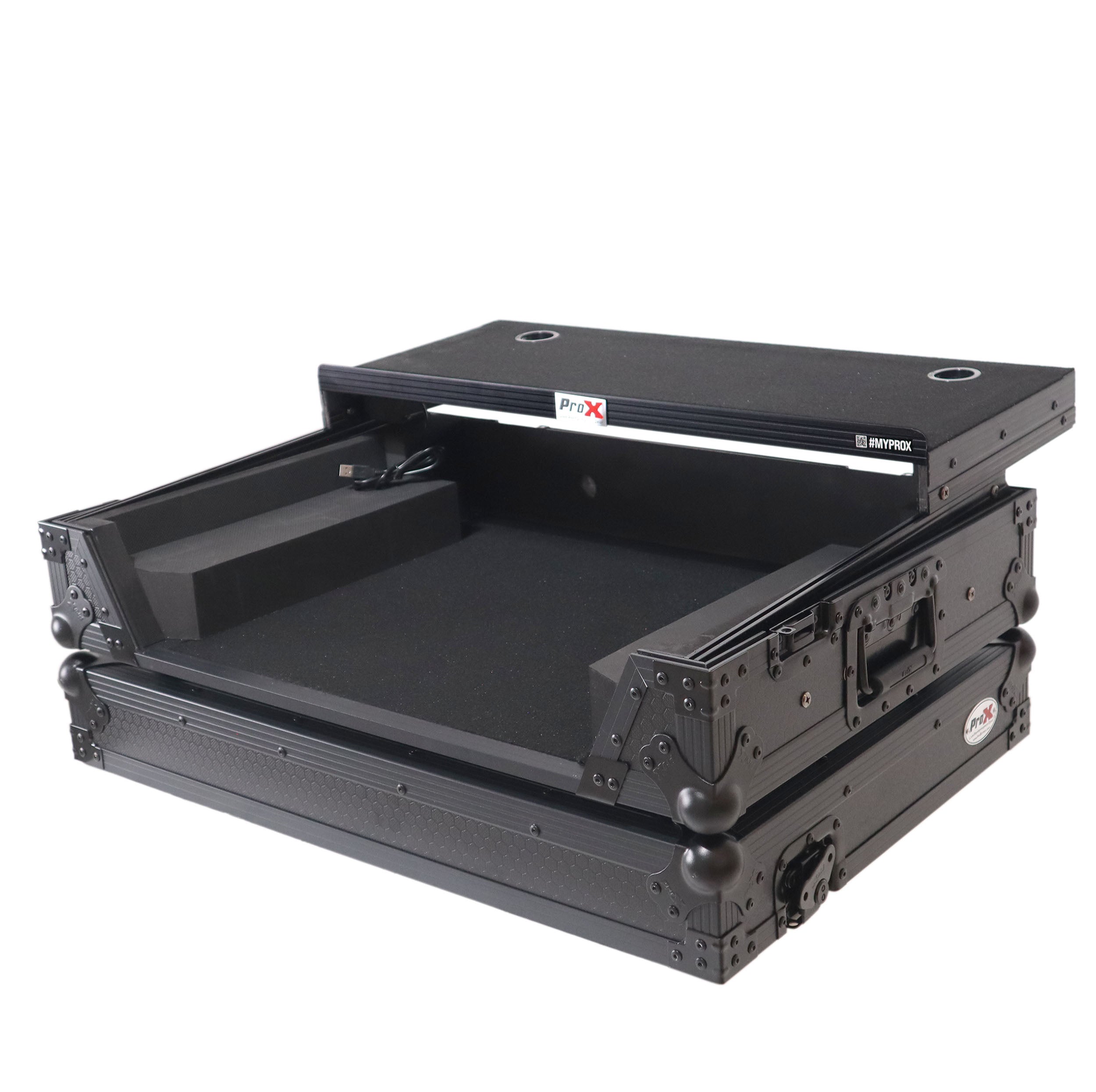 ATA Flight Style Road Case For Mixon 8 Pro with Laptop Shelf  and LED Black Finish