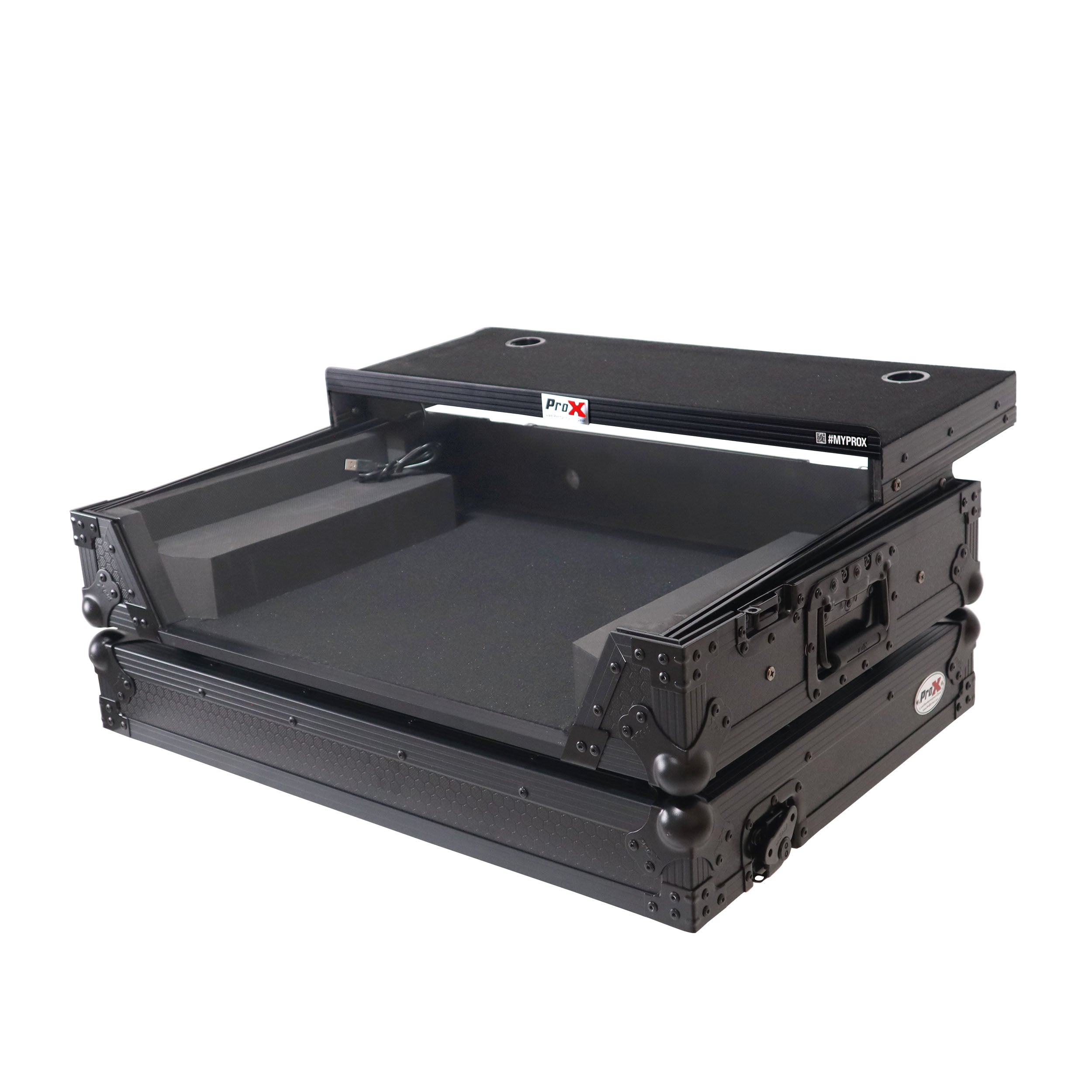 ATA Flight Style Road Case For Mixon 8 Pro with Laptop Shelf  and LED Black Finish