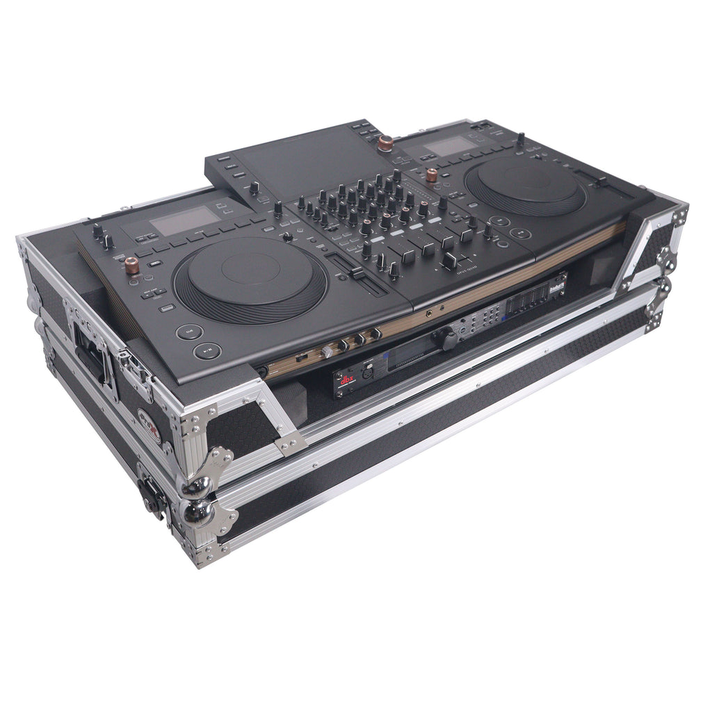 ATA Flight Style Road Case For Pioneer Opus Quad DJ Controller with 1U Rack Space and Wheels