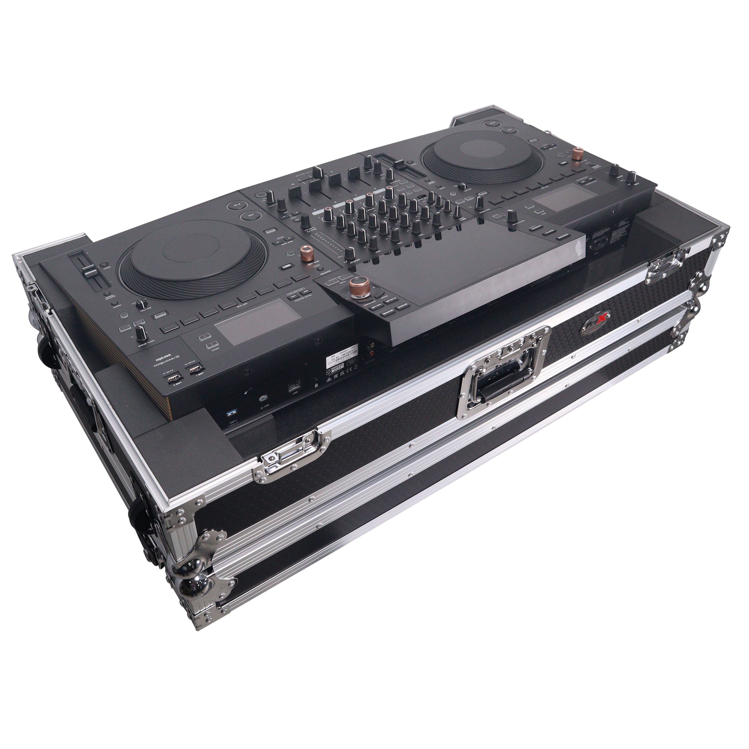 ATA Flight Style Road Case For Pioneer Opus Quad DJ Controller with 1U Rack Space and Wheels