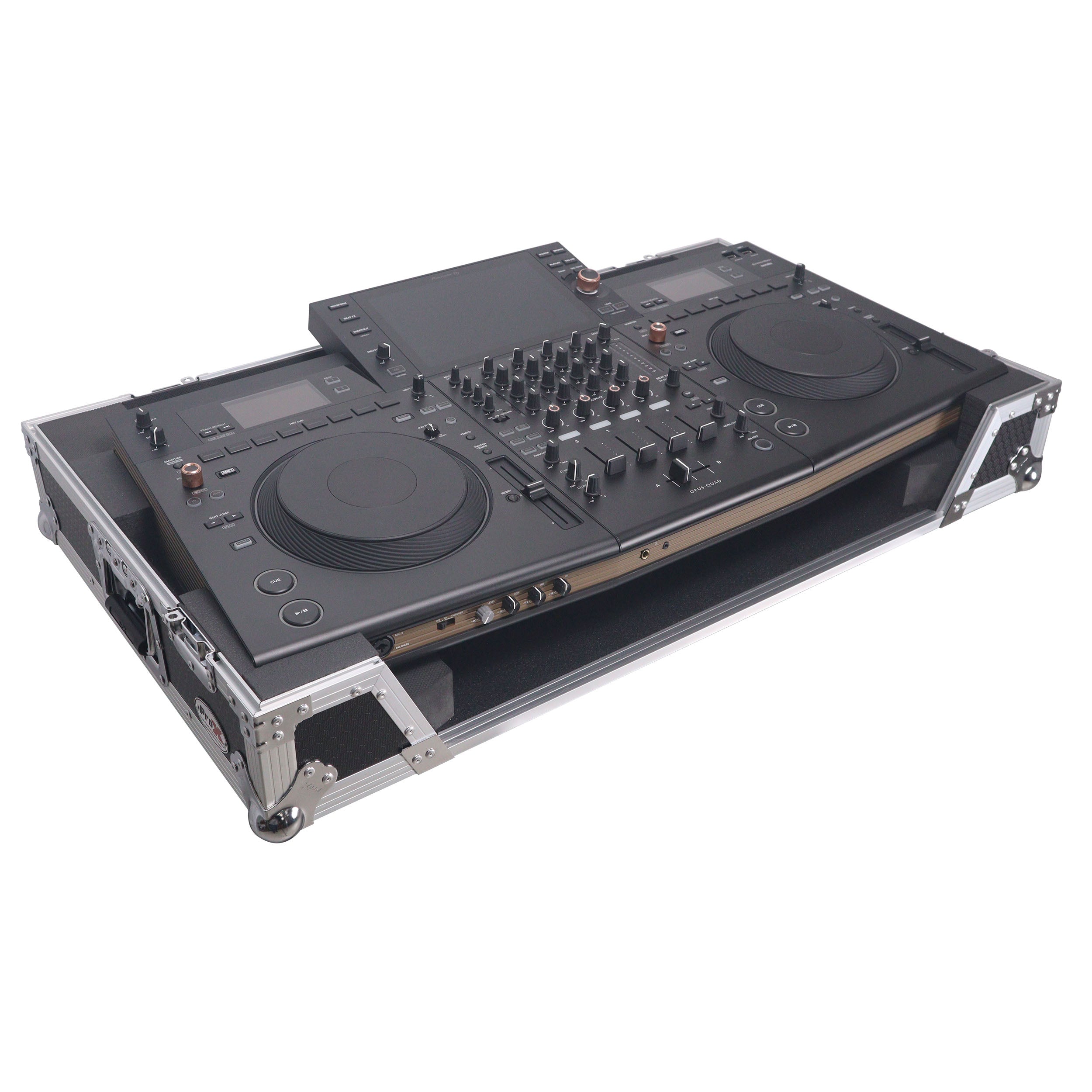 ATA Flight Style Road Case For Pioneer Opus Quad DJ Controller with 1U Rack Space and Wheels