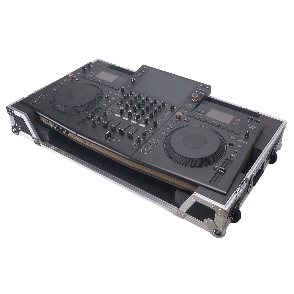 ATA Flight Style Road Case For Pioneer Opus Quad DJ Controller with 1U Rack Space and Wheels
