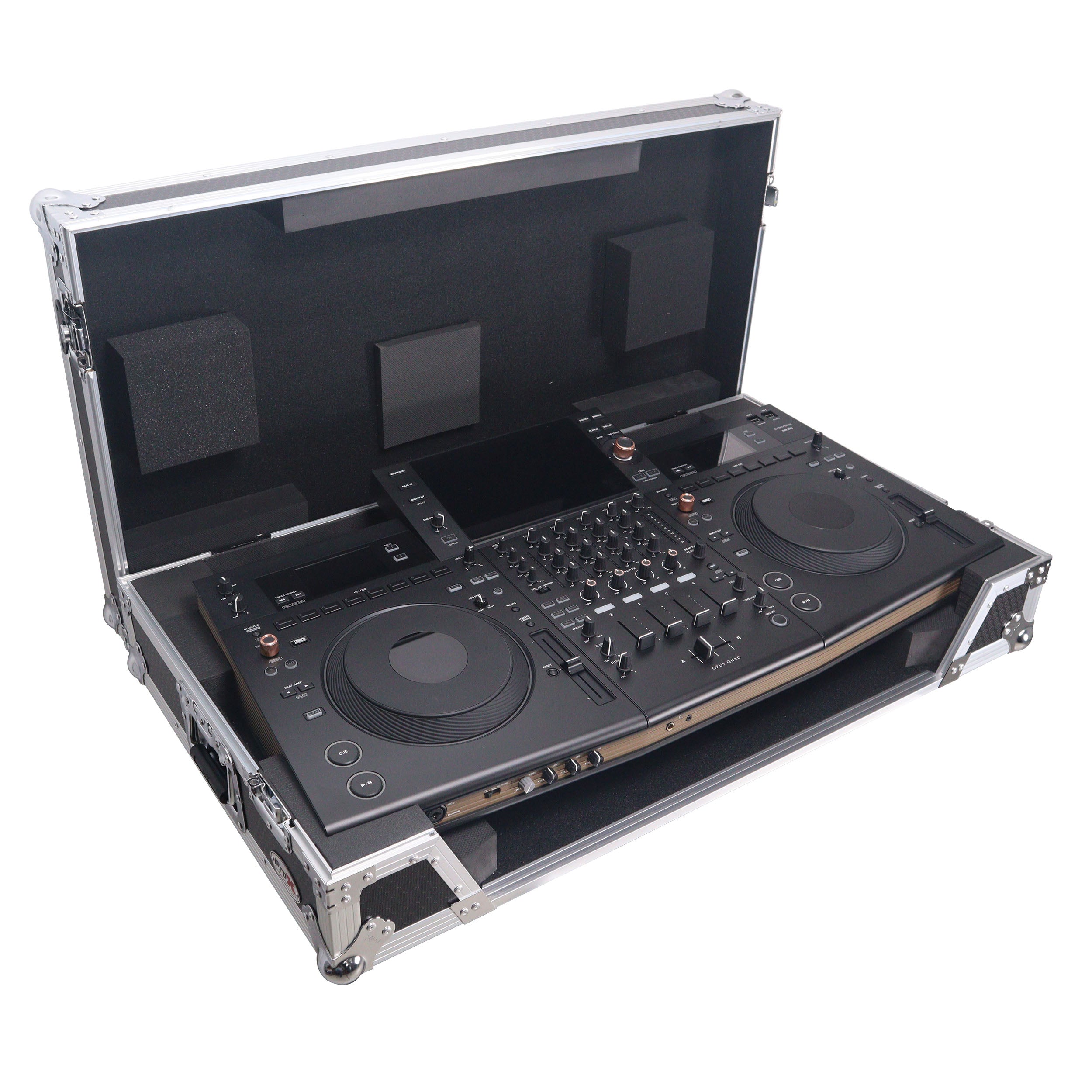 ATA Flight Style Road Case For Pioneer Opus Quad DJ Controller with 1U Rack Space and Wheels