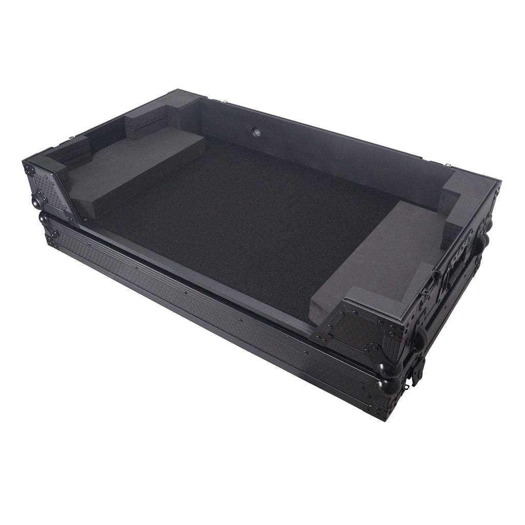 ATA Flight Style Road Case For Pioneer Opus Quad DJ Controller with 1U Rack Space and Wheels - Black Finish