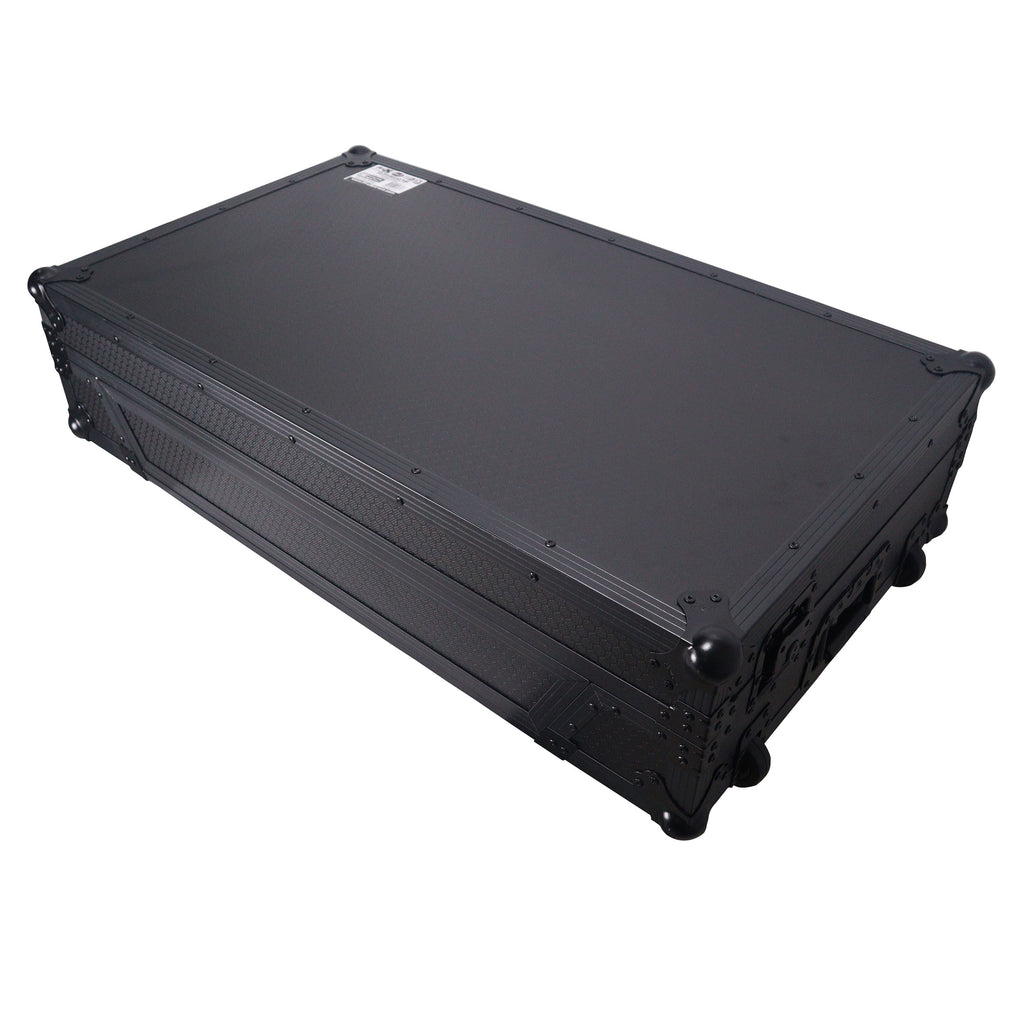 ATA Flight Style Road Case For Pioneer Opus Quad DJ Controller with 1U Rack Space and Wheels - Black Finish