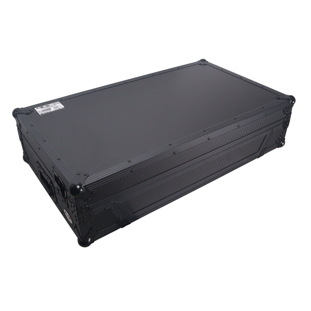 ATA Flight Style Road Case For Pioneer Opus Quad DJ Controller with 1U Rack Space and Wheels - Black Finish