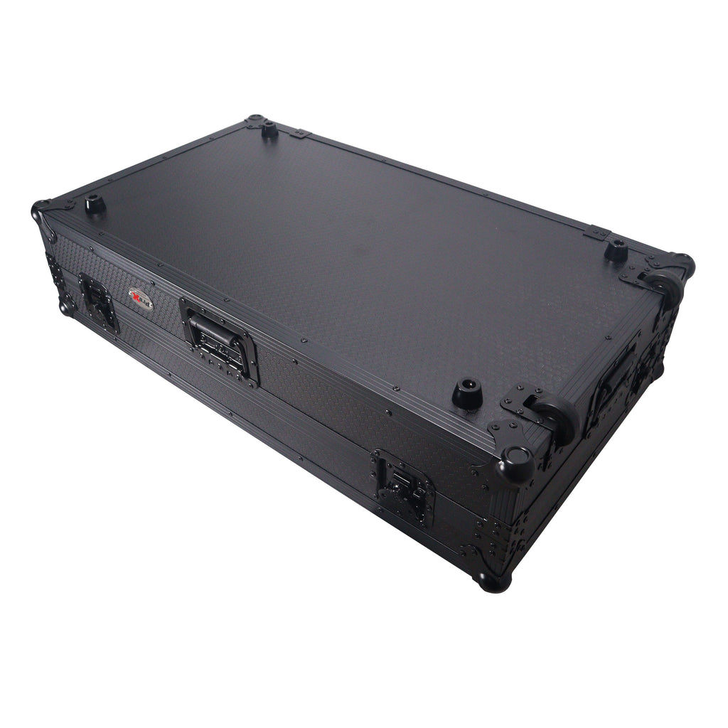 ATA Flight Style Road Case For Pioneer Opus Quad DJ Controller with 1U Rack Space and Wheels - Black Finish