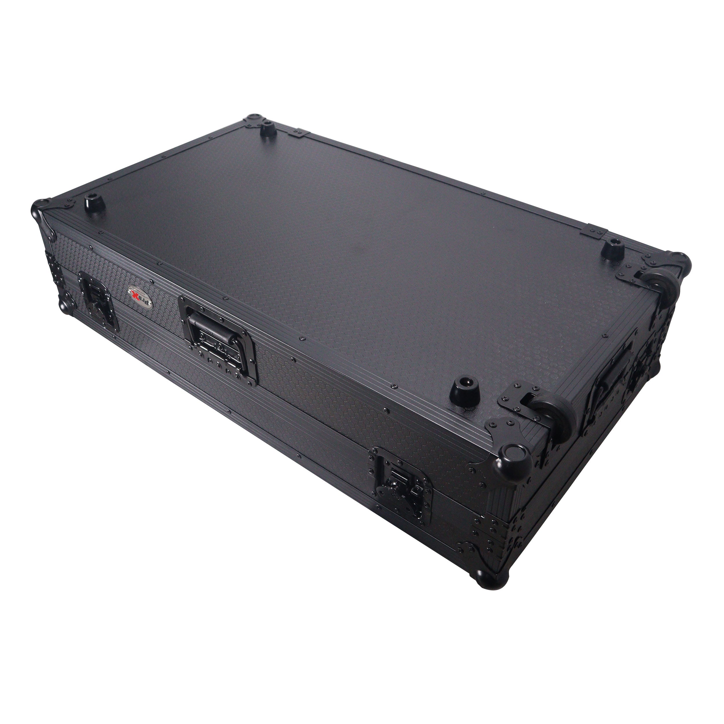 ATA Flight Style Road Case For Pioneer Opus Quad DJ Controller with 1U Rack Space and Wheels - Black Finish