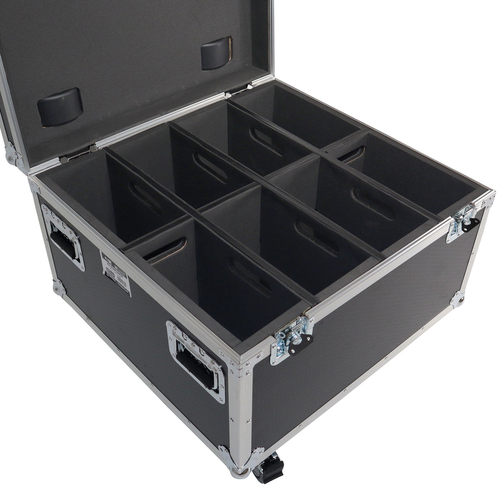 Par Can Universal Utility Case 4" Wheels Will Hold 4 of 12" x12"  Large or 8  of 12" x 5.5" Slim LED Par Lights