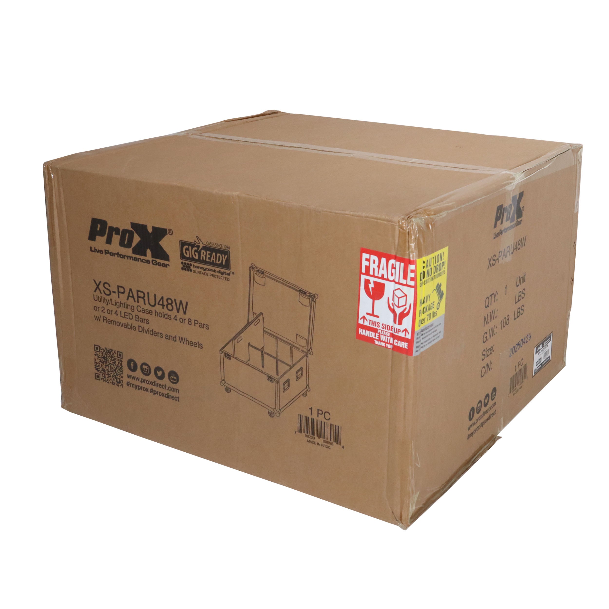 Par Can Universal Utility Case 4" Wheels Will Hold 4 of 12" x12"  Large or 8  of 12" x 5.5" Slim LED Par Lights