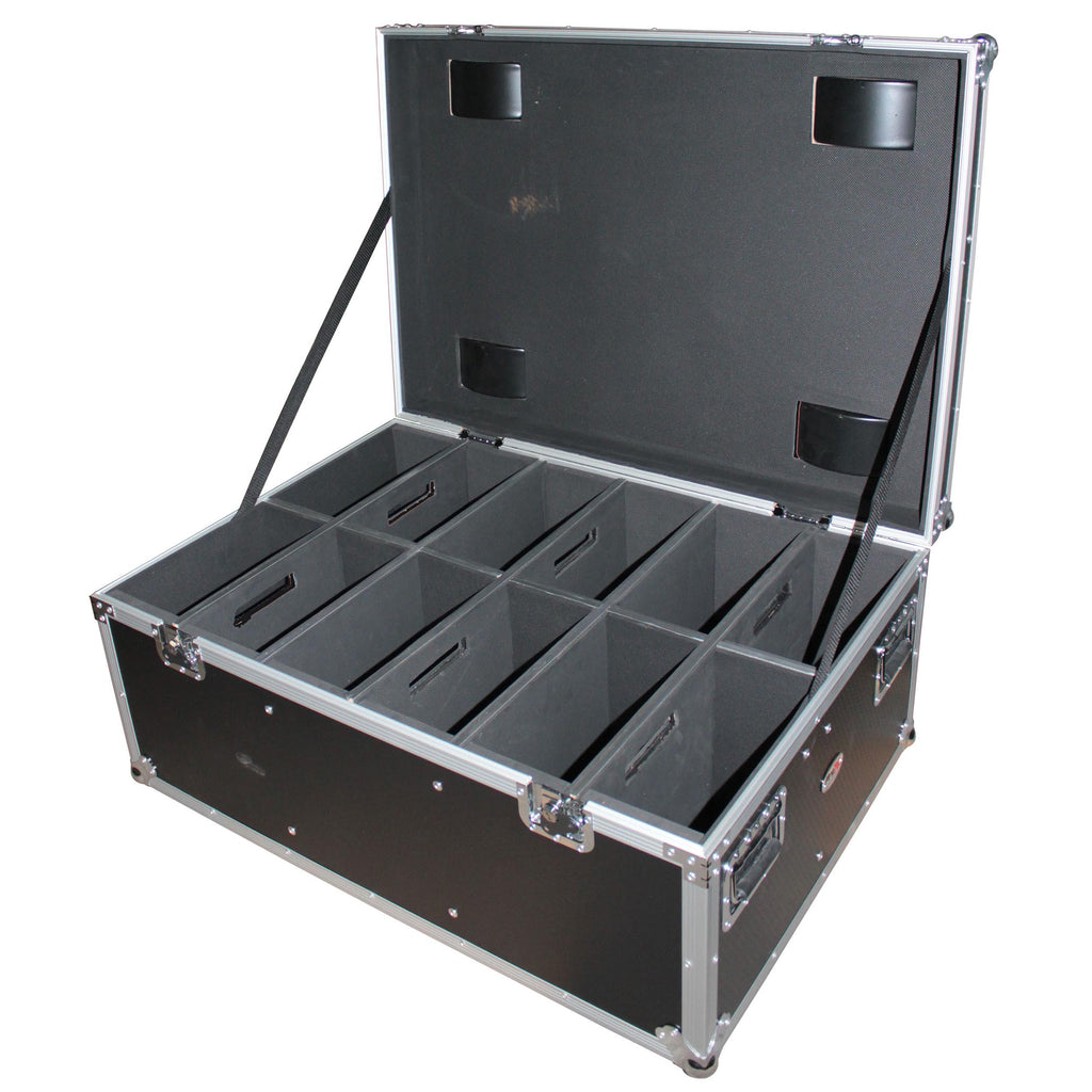 Par Can Universal Utility Case 4" Wheels Will Hold 6 of 12" x12"  Large or 12  of 12" x 5.5" Slim LED Par Lights