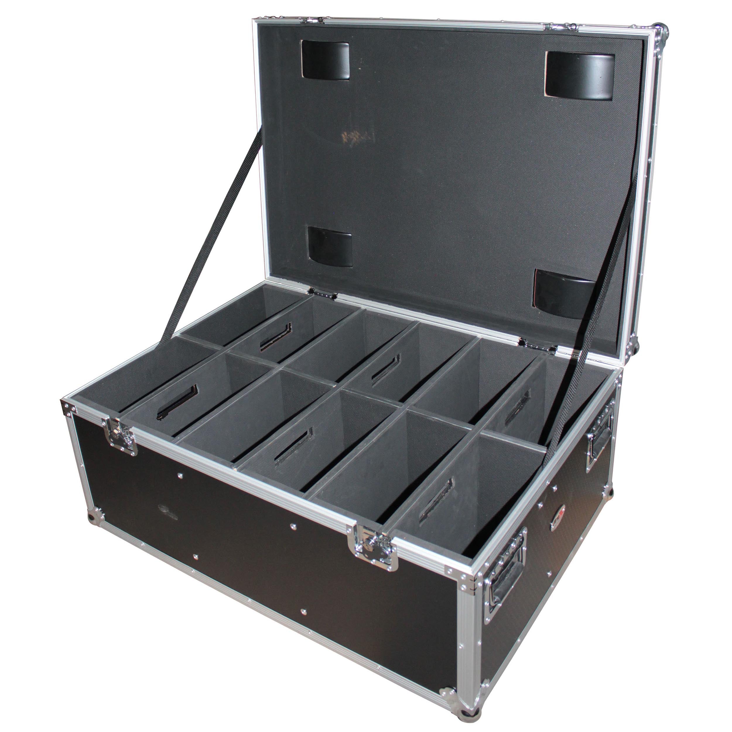 Par Can Universal Utility Case 4" Wheels Will Hold 6 of 12" x12"  Large or 12  of 12" x 5.5" Slim LED Par Lights
