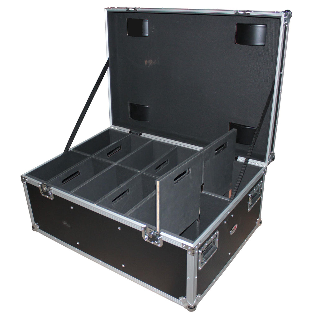 Par Can Universal Utility Case 4" Wheels Will Hold 6 of 12" x12"  Large or 12  of 12" x 5.5" Slim LED Par Lights