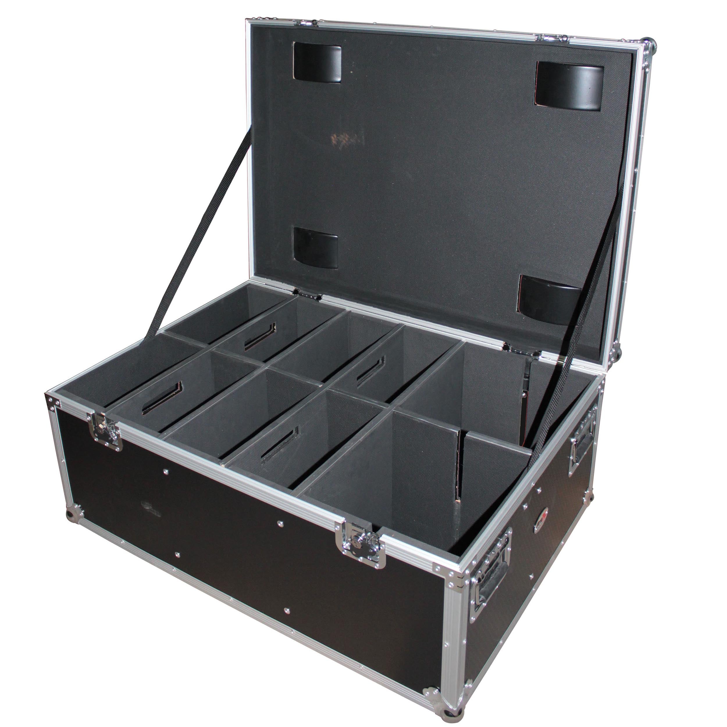 Par Can Universal Utility Case 4" Wheels Will Hold 6 of 12" x12"  Large or 12  of 12" x 5.5" Slim LED Par Lights