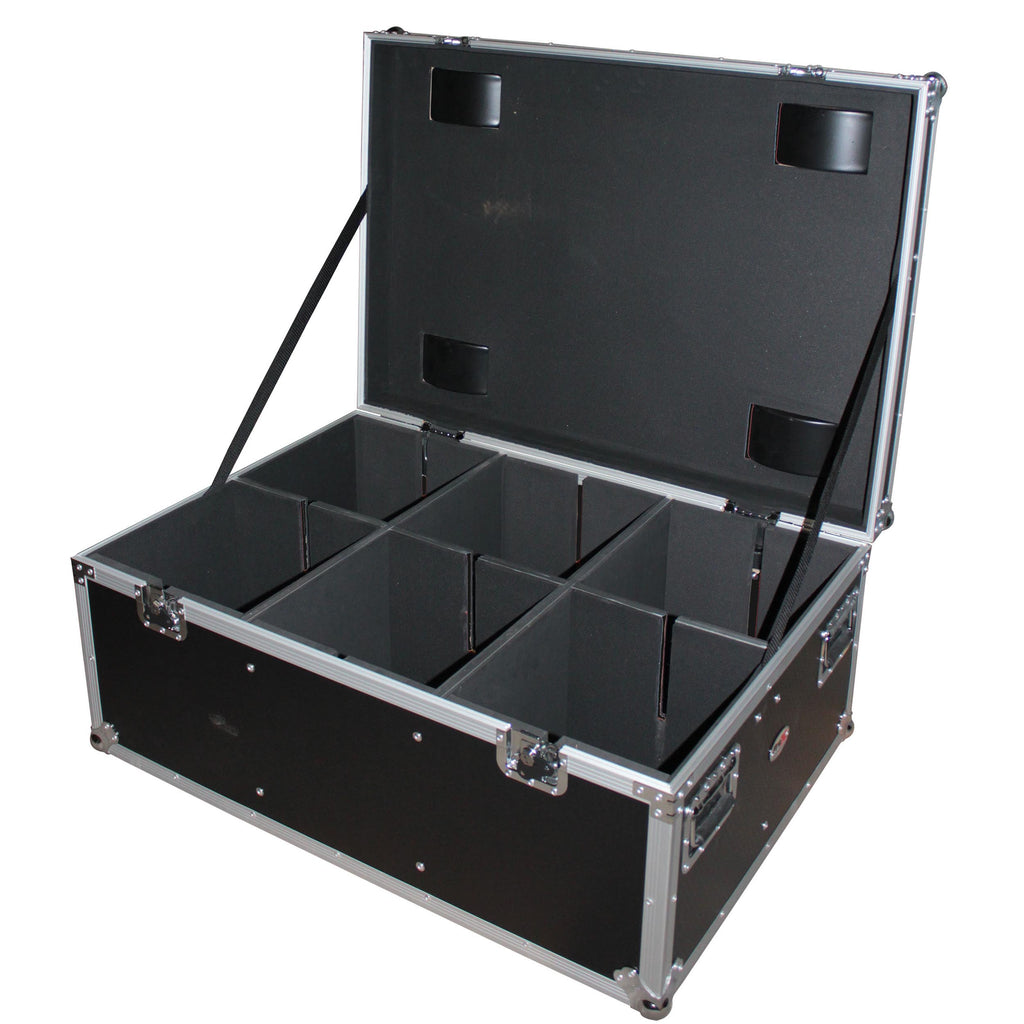 Par Can Universal Utility Case 4" Wheels Will Hold 6 of 12" x12"  Large or 12  of 12" x 5.5" Slim LED Par Lights