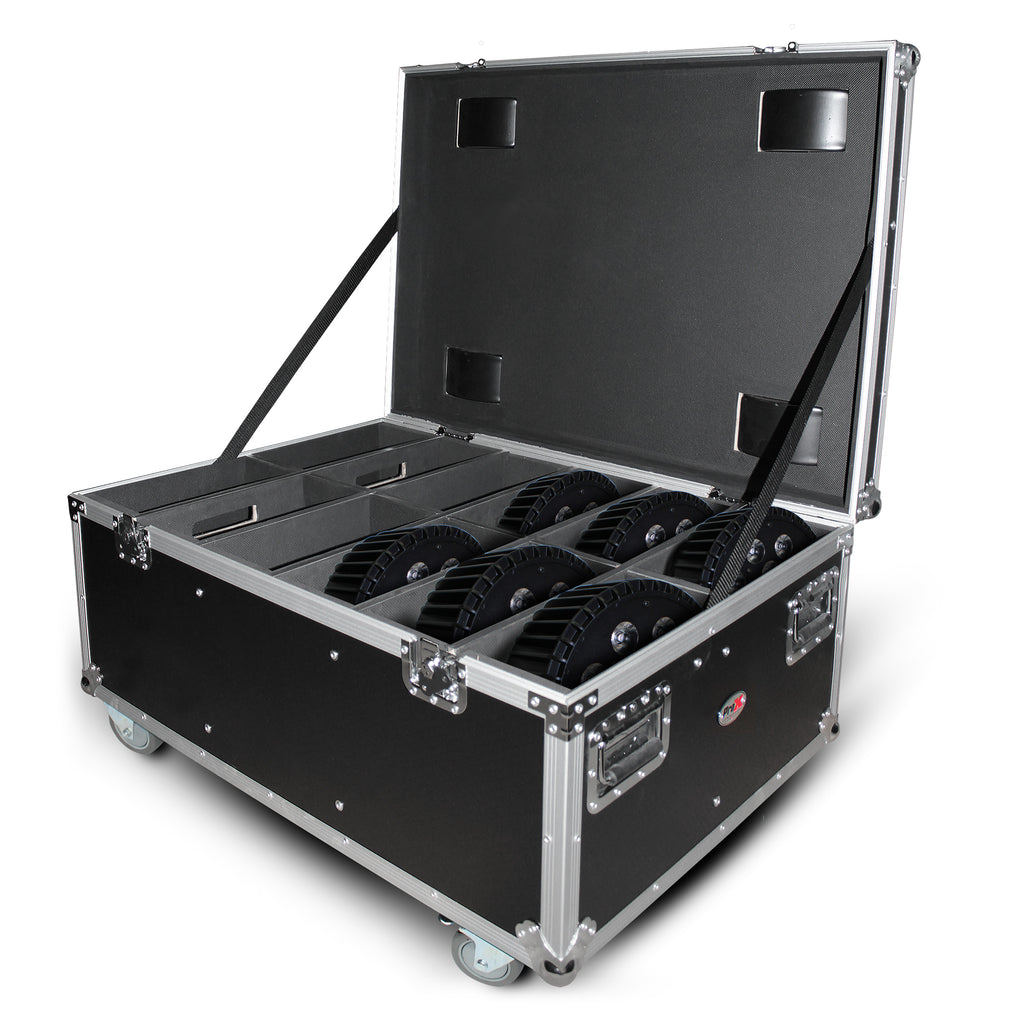 Par Can Universal Utility Case 4" Wheels Will Hold 6 of 12" x12"  Large or 12  of 12" x 5.5" Slim LED Par Lights
