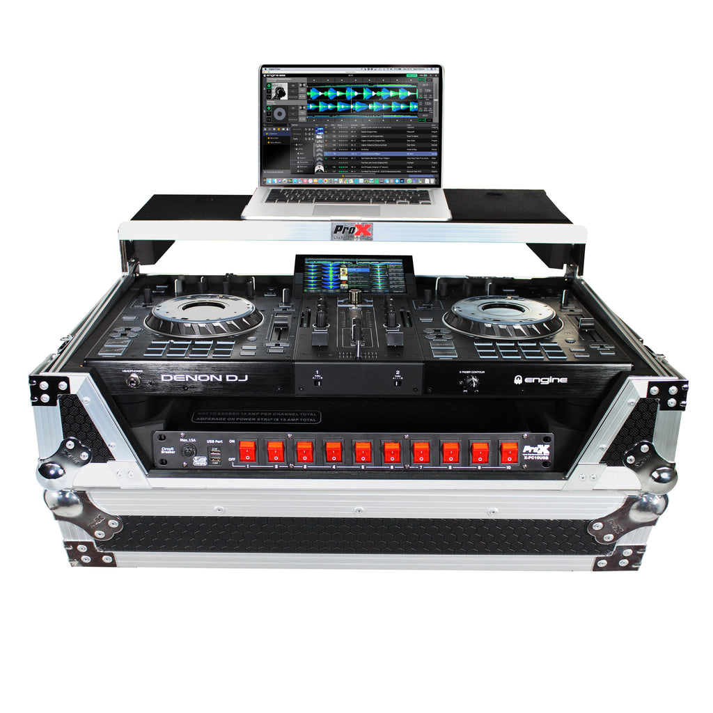 ATA Flight Case For Denon PRIME 2 DJ Controller with Laptop Shelf