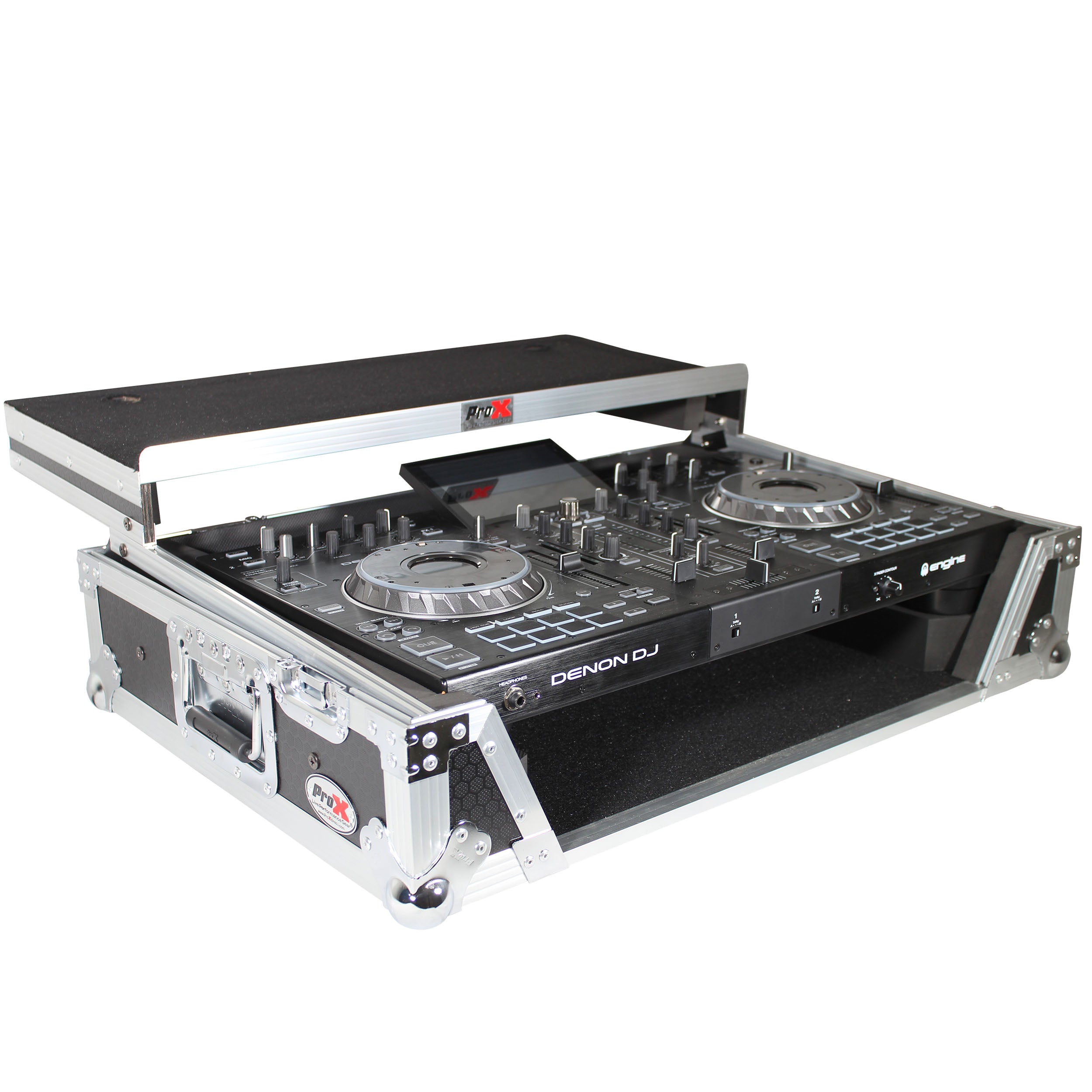 ATA Flight Case For Denon PRIME 2 DJ Controller with Laptop Shelf